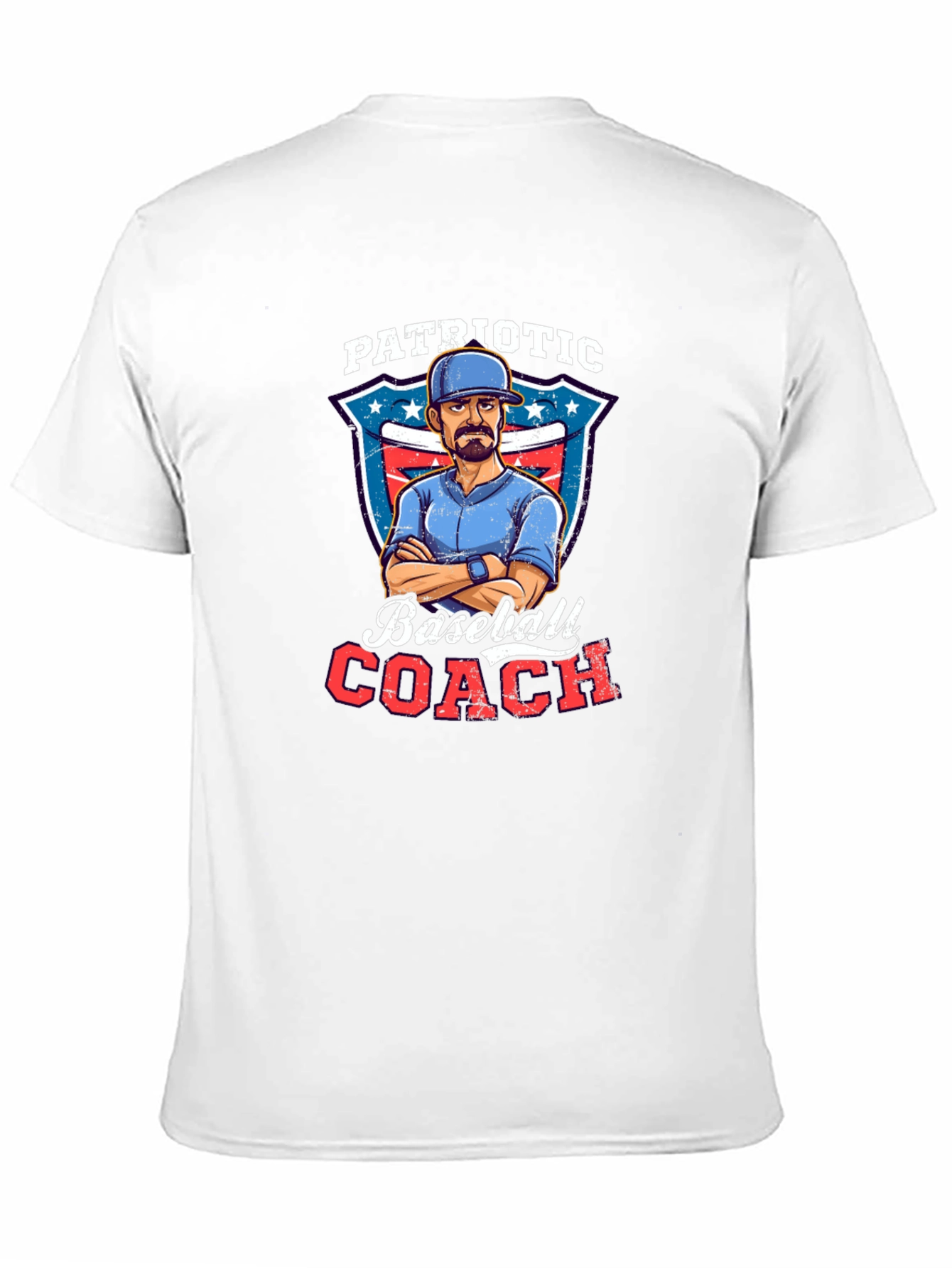Black Patriotic Baseball Coach Graphic Tee view 11