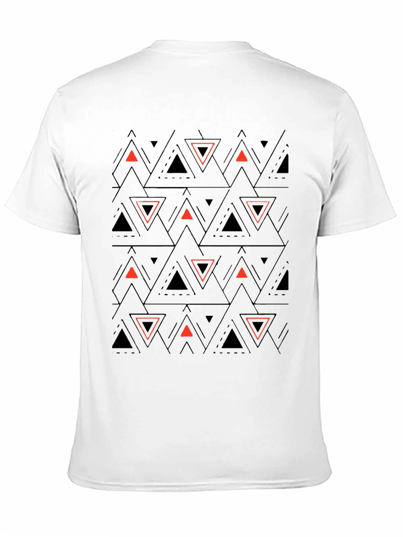 Black Geometric Triangle T-Shirt - Modern Design view 11
