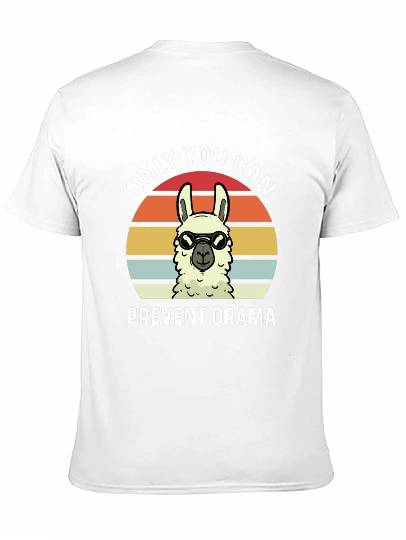 Black Funny Llama Drama Prevention T-Shirt view 11