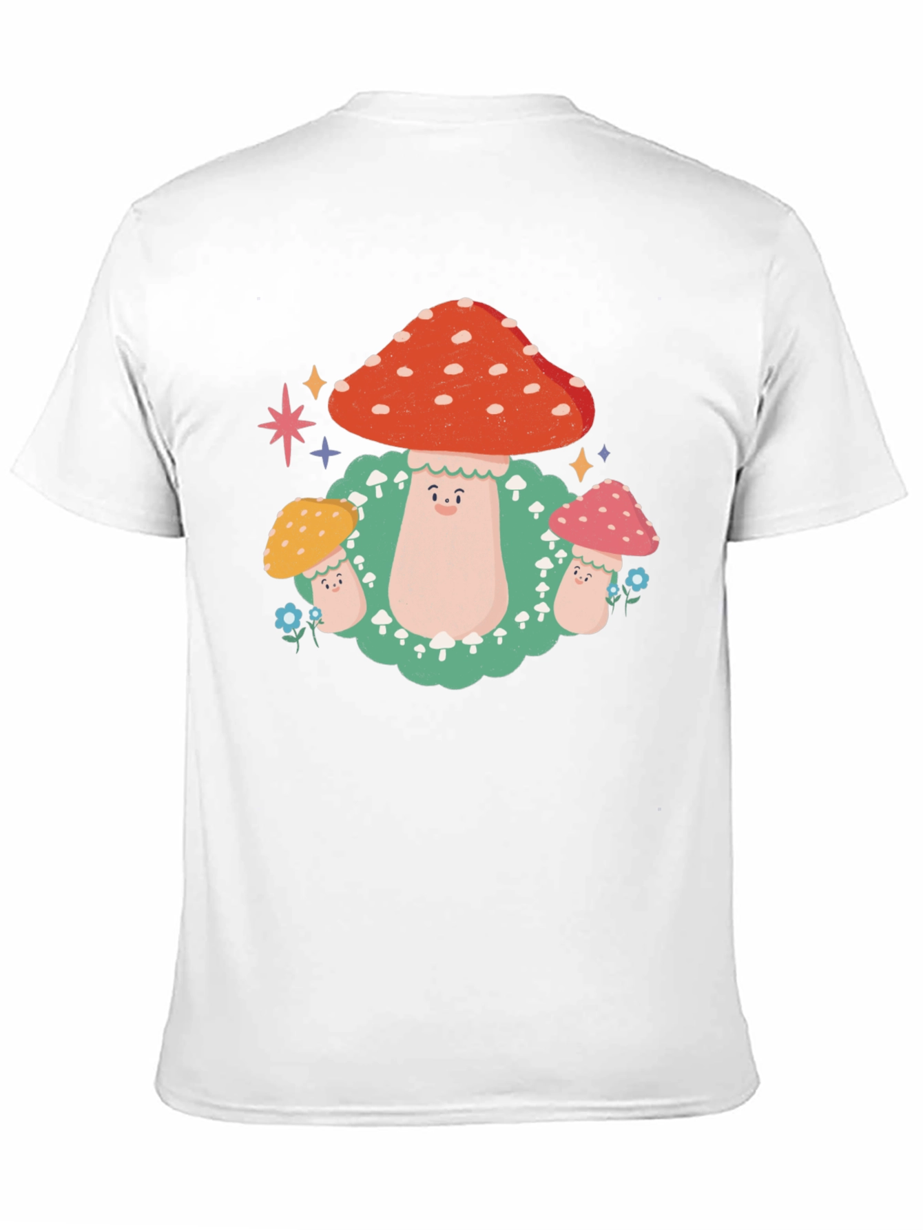 Black Mushroom Graphic T-Shirt - Funky Forest Design view 11