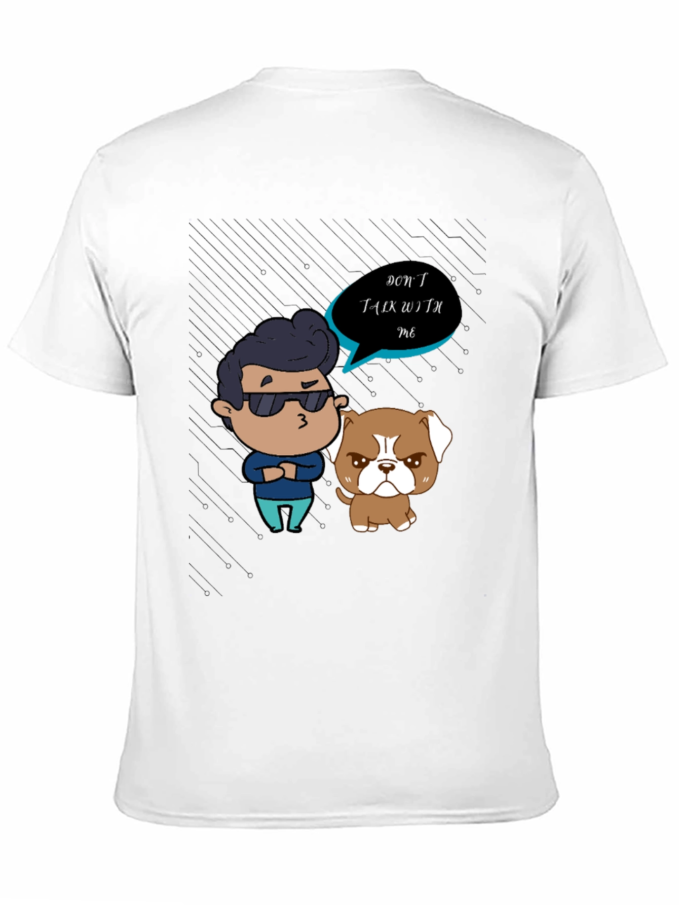 Black Grumpy Cartoon Graphic T-Shirt view 11