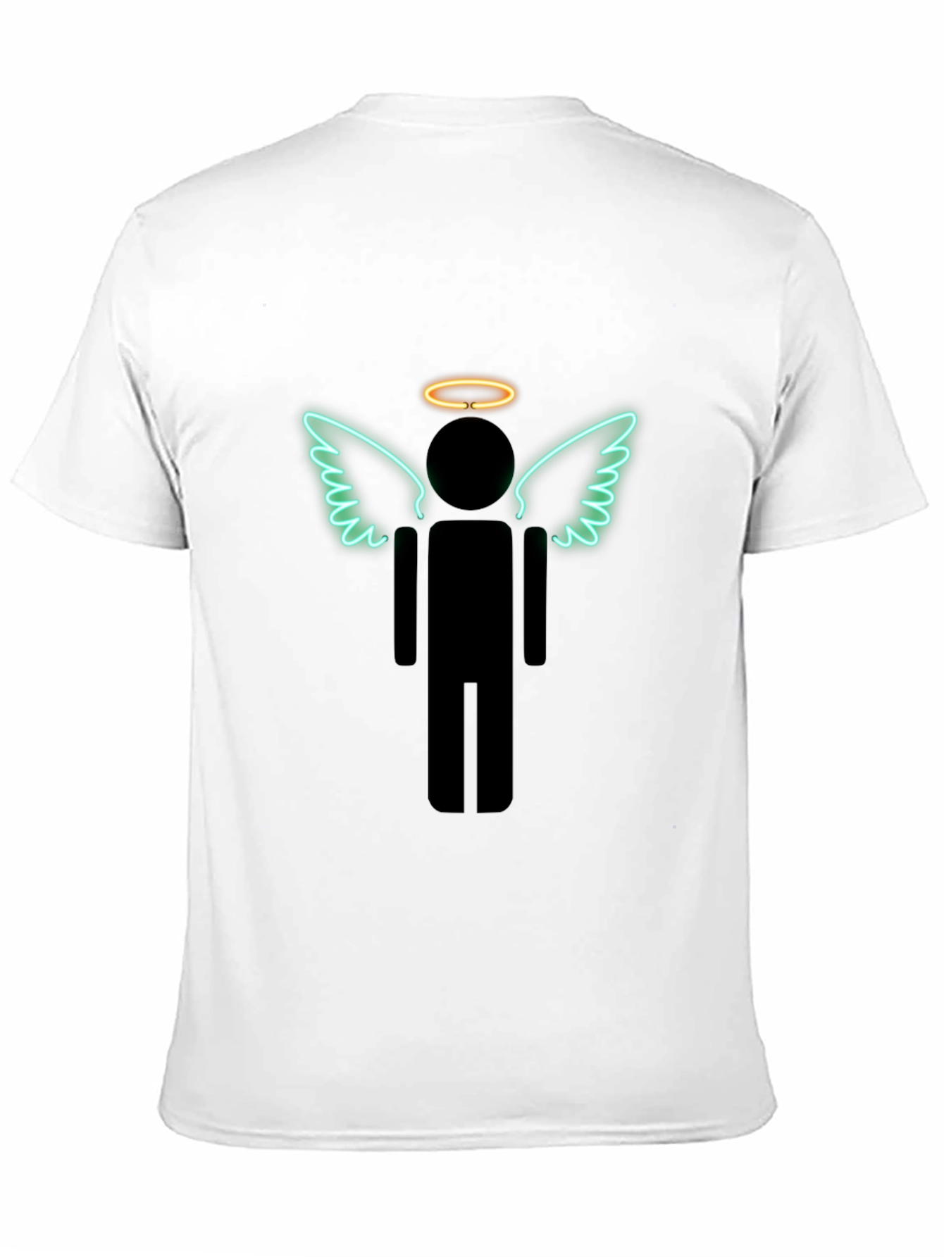 Black Angel Stick Figure Graphic Tee - Men's Black T-Shirt view 11