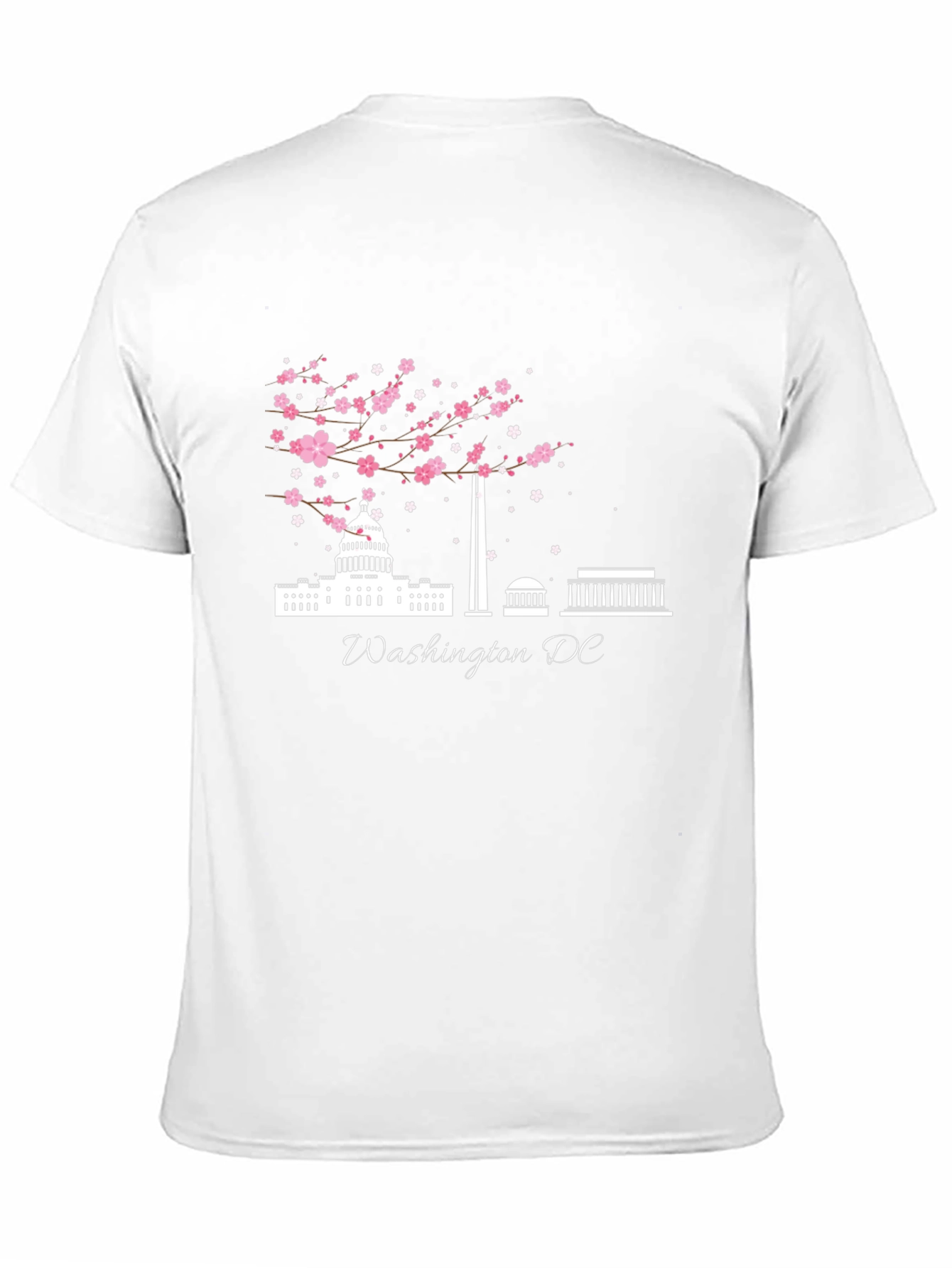 Black Washington DC Cherry Blossom Graphic T-Shirt view 11