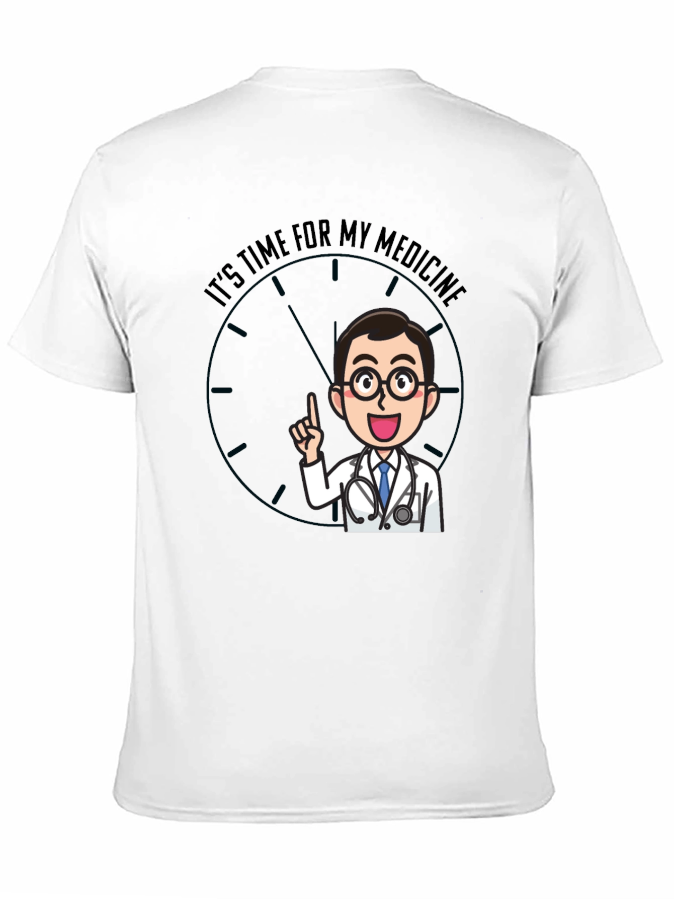 Black Time For Medicine Doctor Graphic T-Shirt view 11