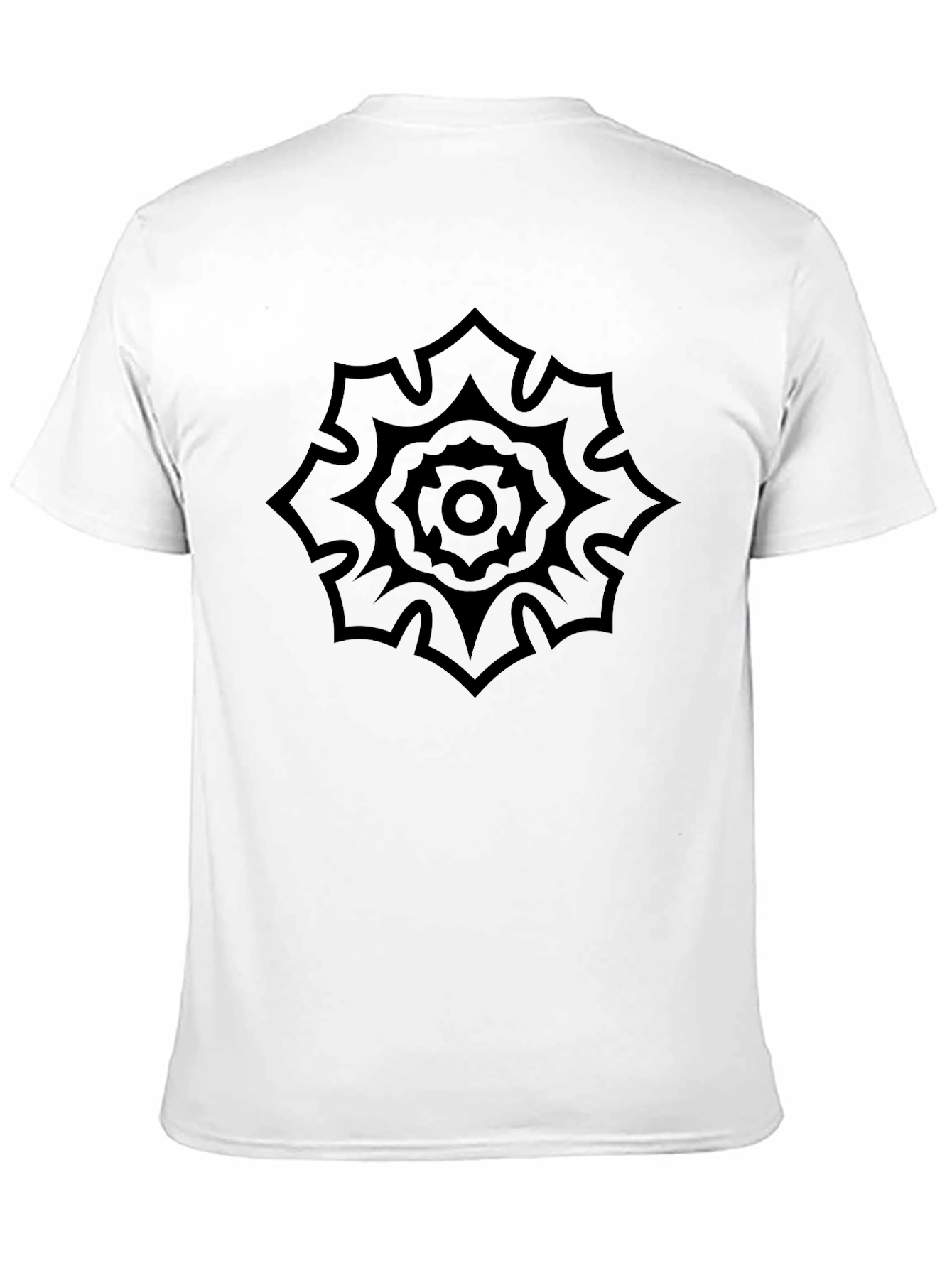 Black Men's Black Graphic Tee - Floral Mandala Design view 11