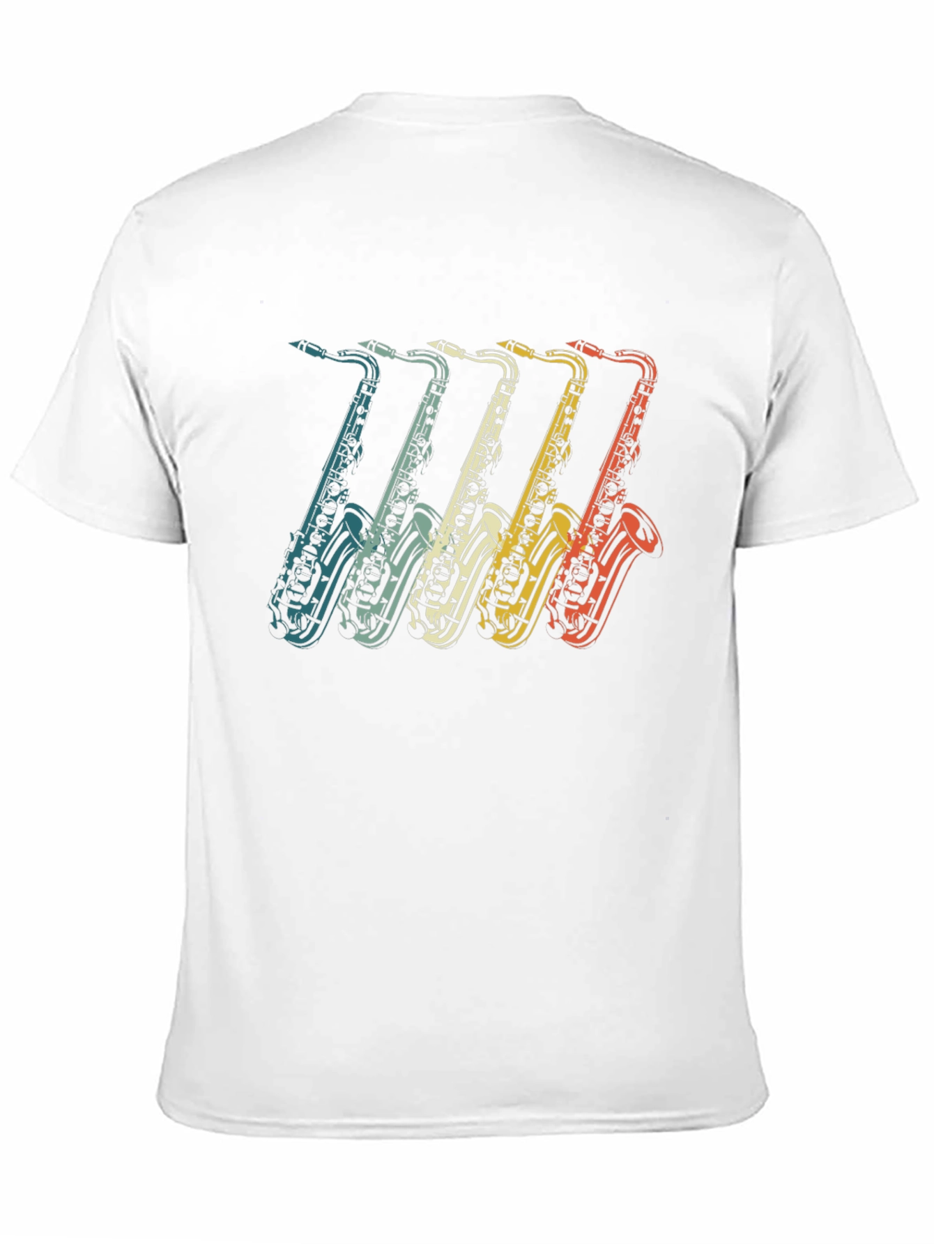 Black Retro Saxophone Graphic Tee - Vintage Music T-Shirt view 11