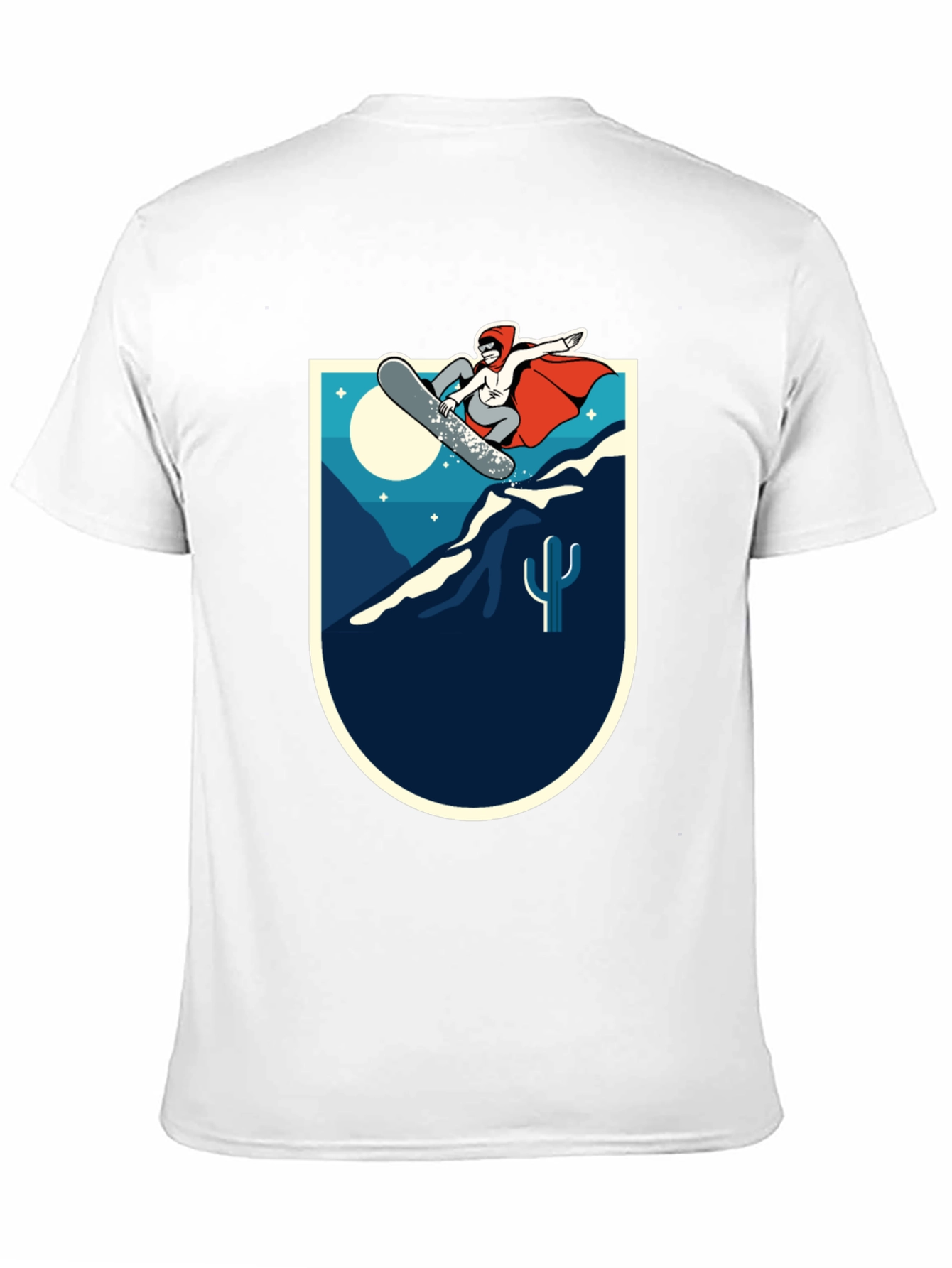 Black Snowboarder Desert Scene Graphic Tee - Black Cotton Blend view 11