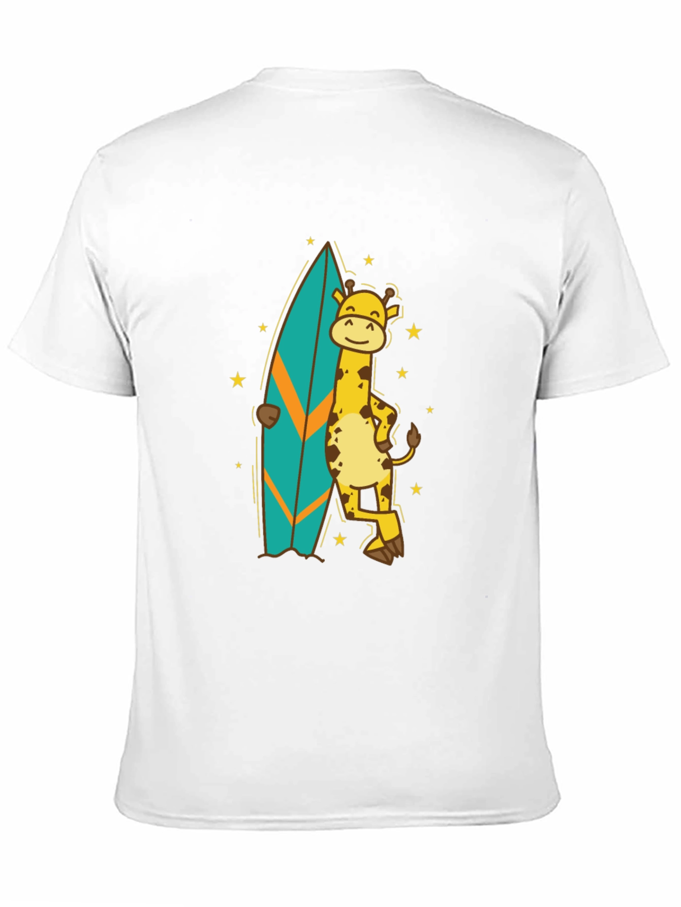 Black Surfing Giraffe T-Shirt - Black Cotton Tee view 11