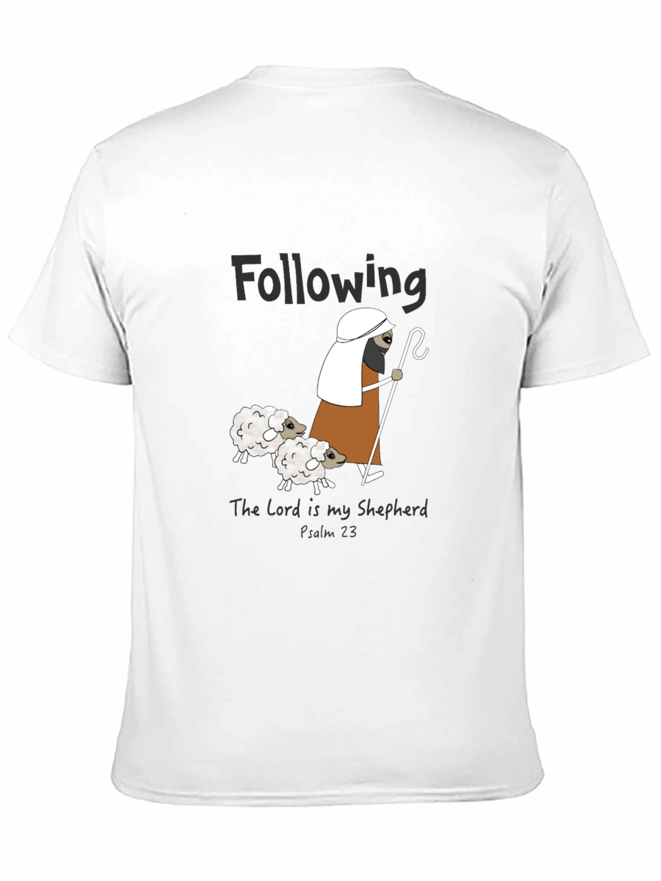 Black Following Sheep T-Shirt - The Lord Is My Shepherd Tee view 11