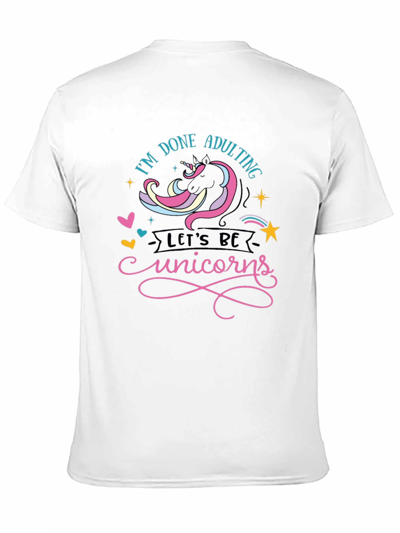 Black I'm Done Adulting, Let's Be Unicorns T-Shirt view 11