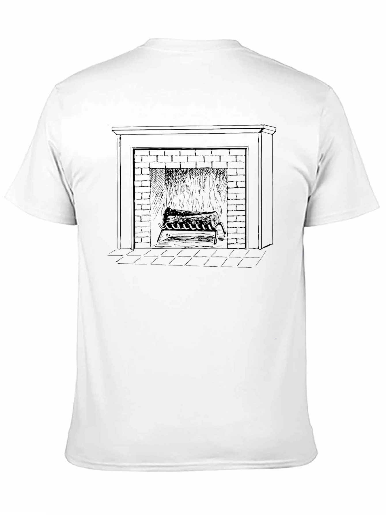 Black Fireplace Graphic Tee - Cozy & Unique Design view 11
