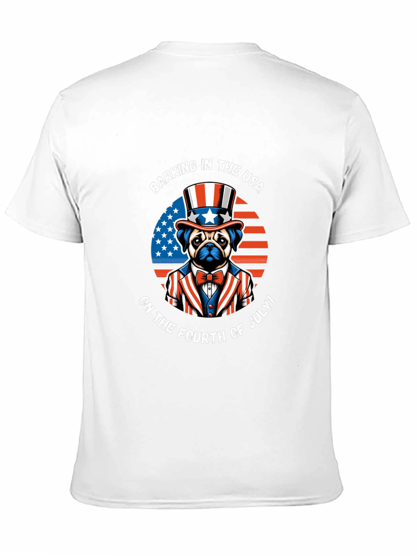 Black Patriotic Pug T-Shirt - Barking in the USA! view 11
