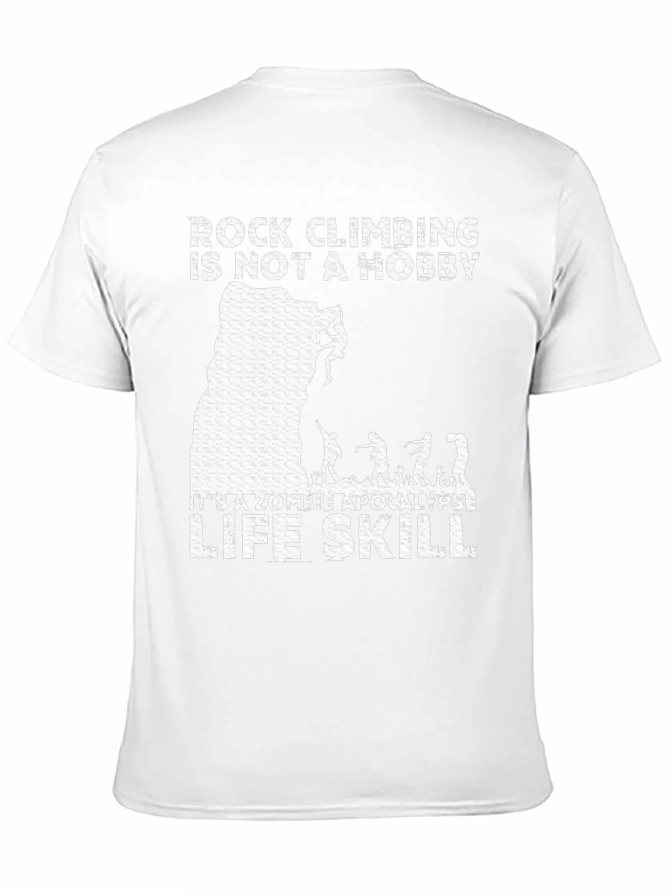 Black Rock Climbing Zombie Apocalypse Life Skill T-Shirt view 11