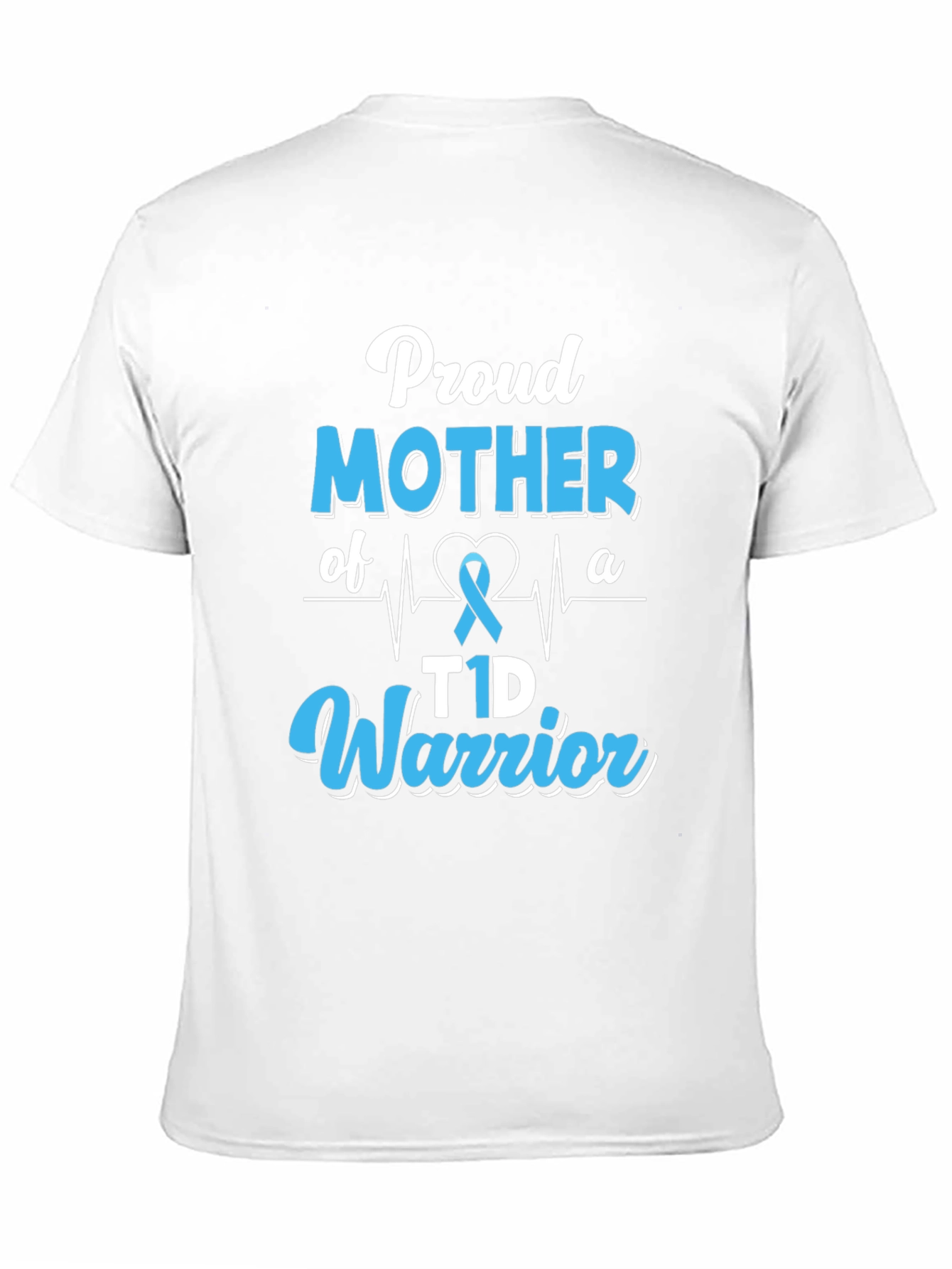 Black Proud Mother of a T1D Warrior Black T-Shirt view 11