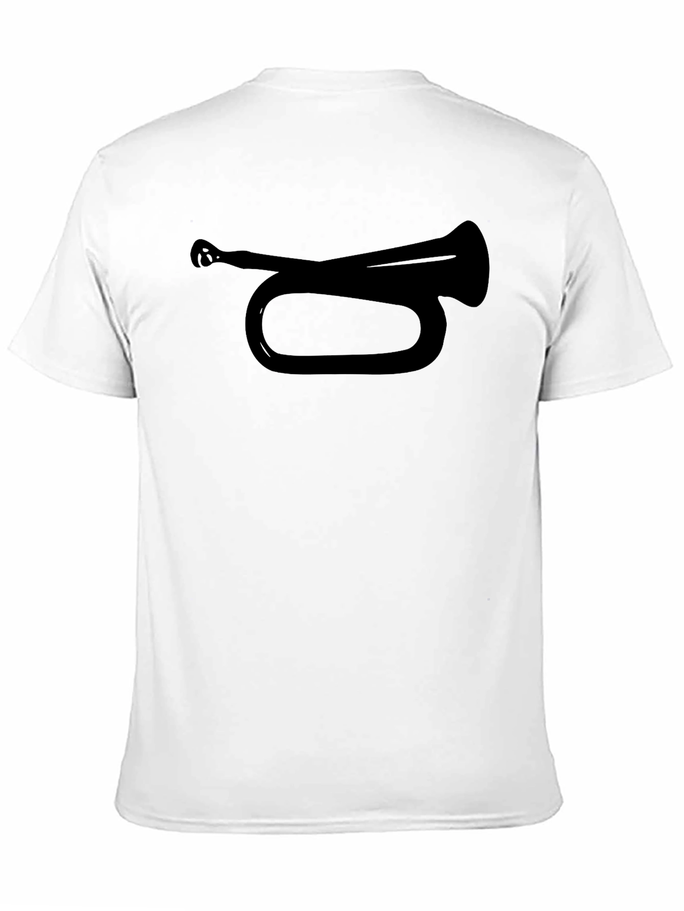 Black Black T-Shirt with Bugle Horn Design view 11