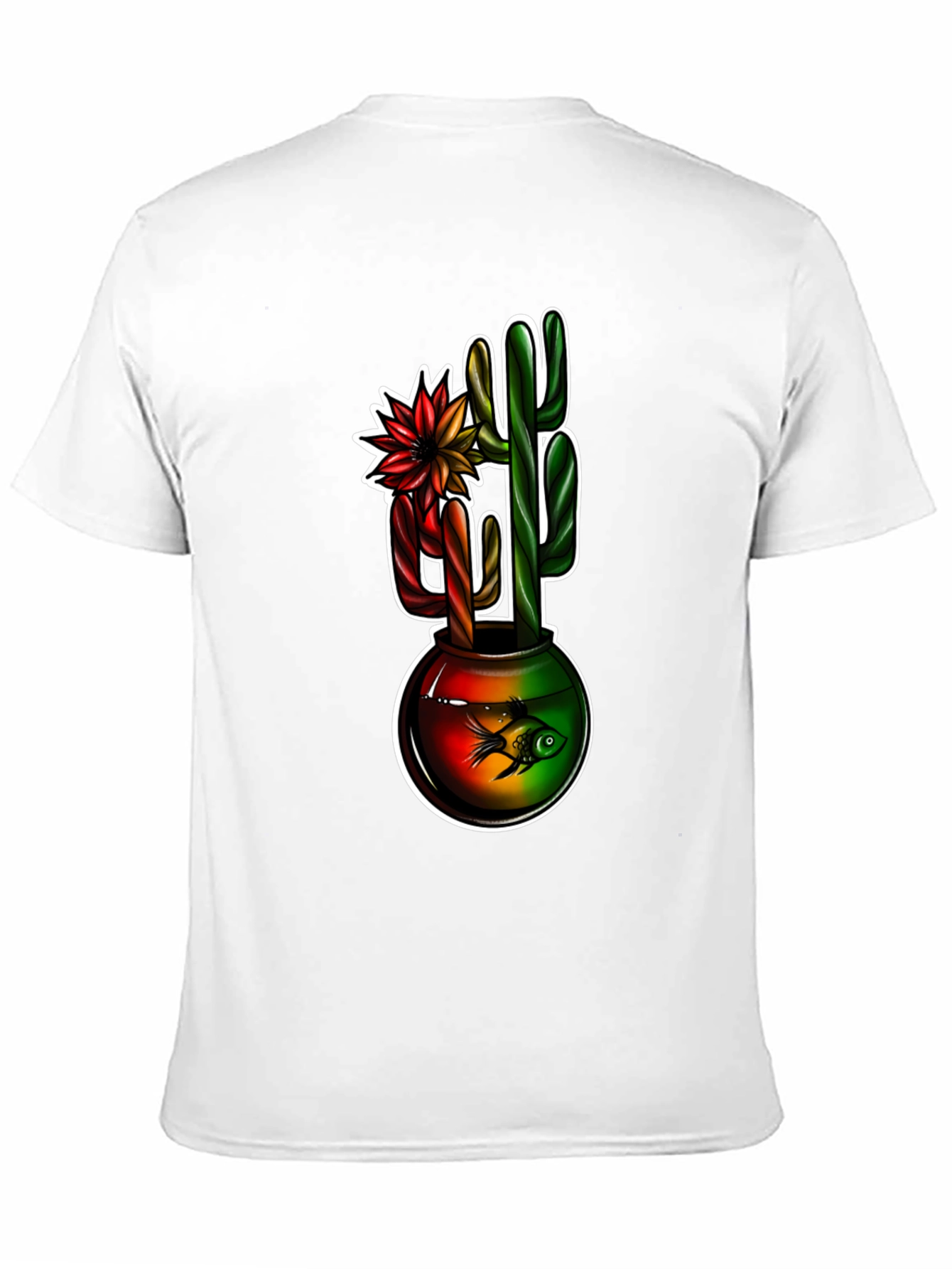 Black Cactus & Fishbowl Graphic Black Tee view 11