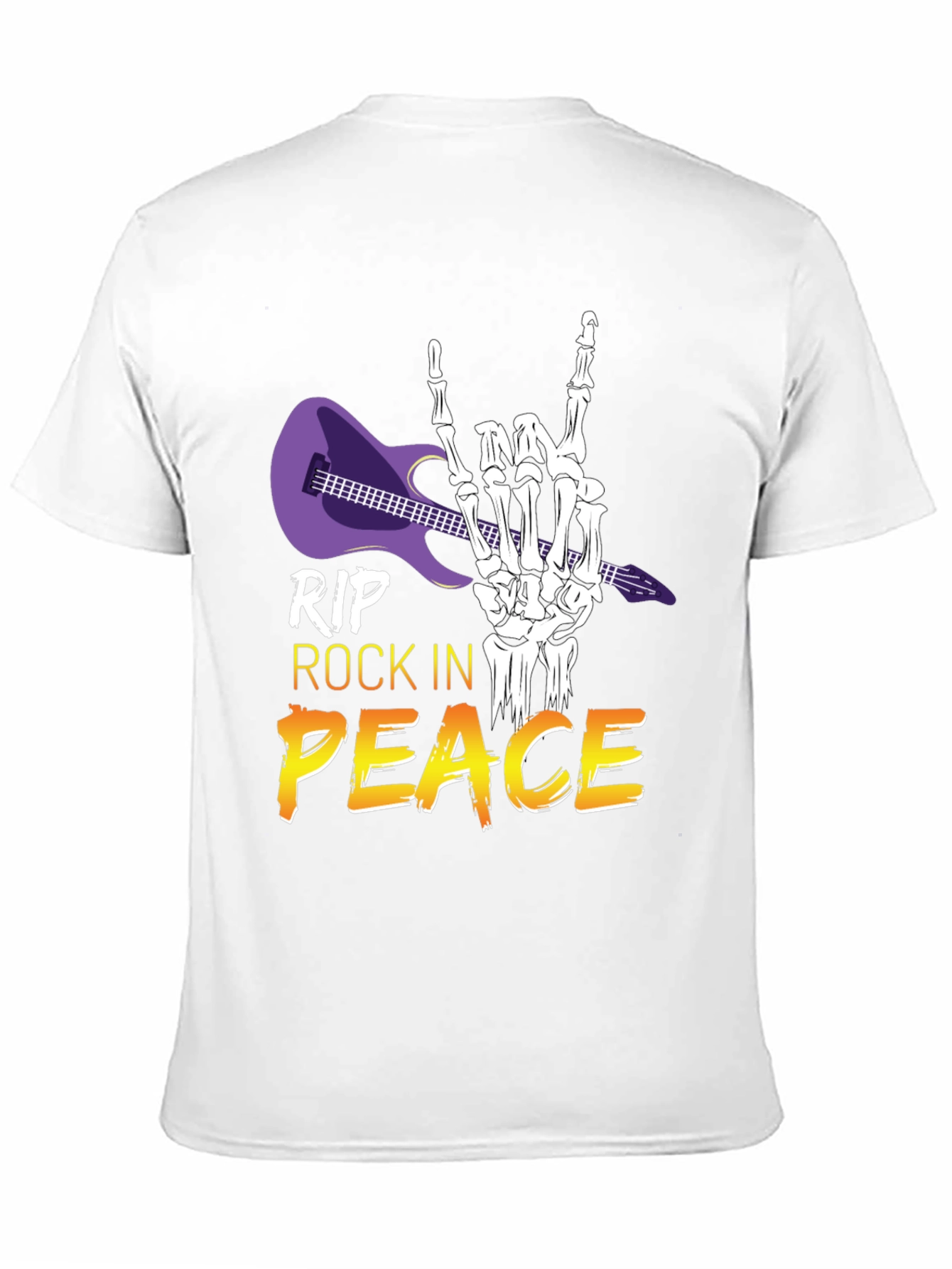 Black RIP Rock in Peace T-Shirt, Rock Hand Gesture view 11