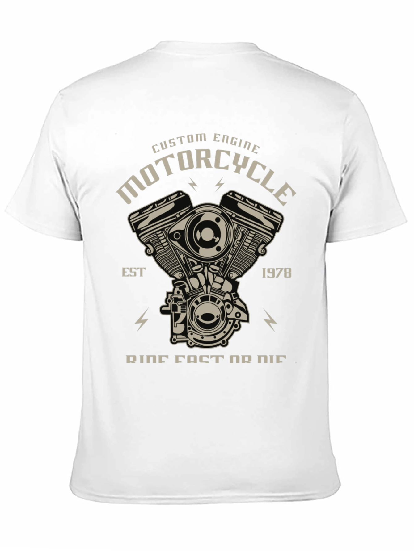 Black Motorcycle Engine Graphic Tee - Ride Fast Or Die T-Shirt view 11