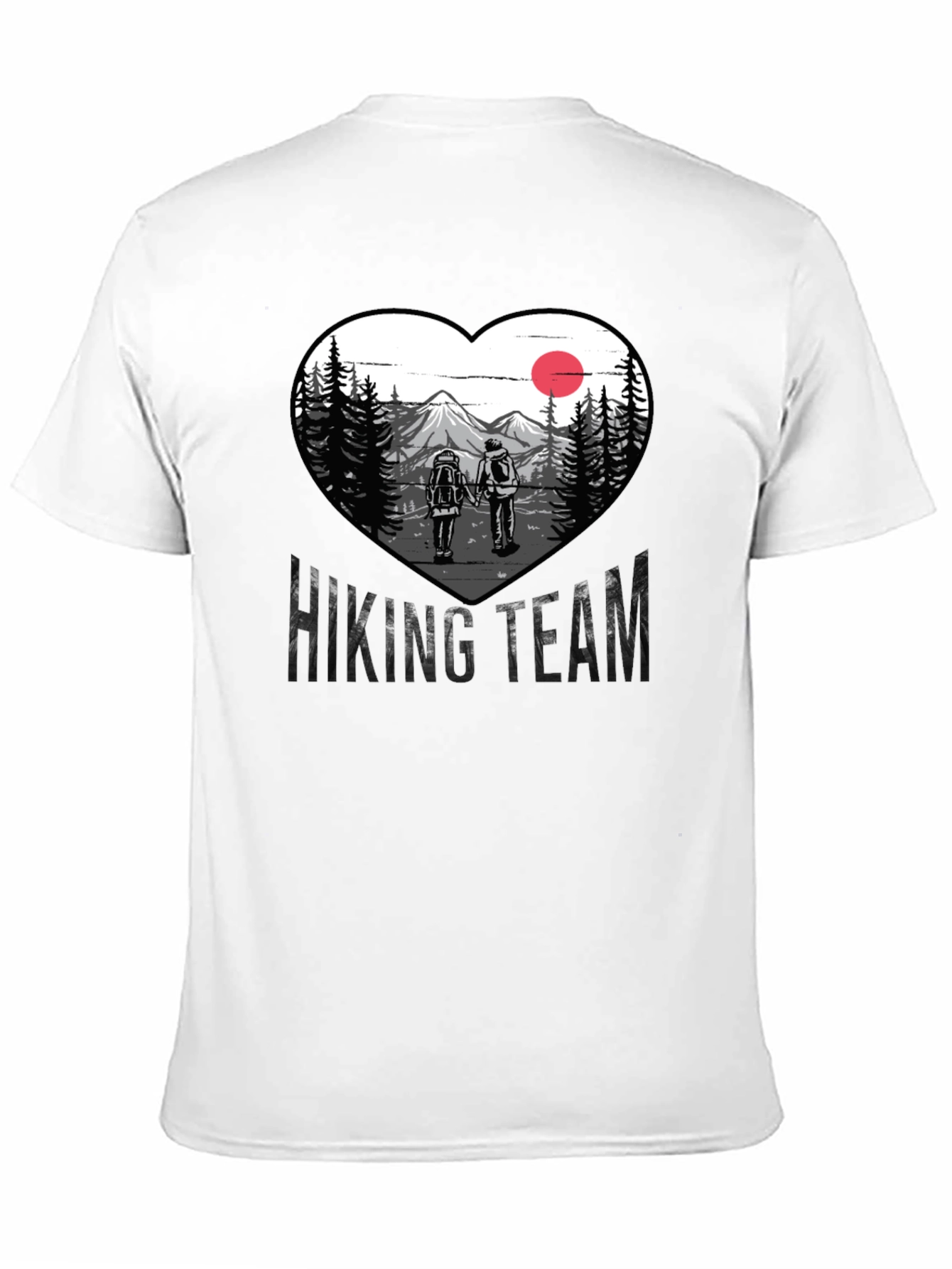 Black Hiking Team Heart Graphic Tee - Nature Lovers Shirt view 11