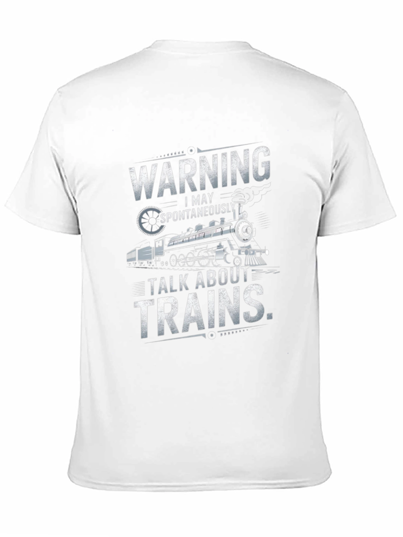 Black Warning: May Spontaneously Talk About Trains T-Shirt view 11