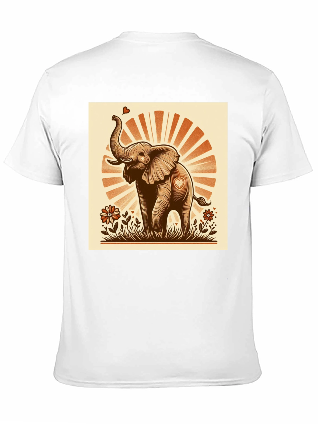 Black Cute Elephant Heart T-Shirt - Graphic Tee view 11