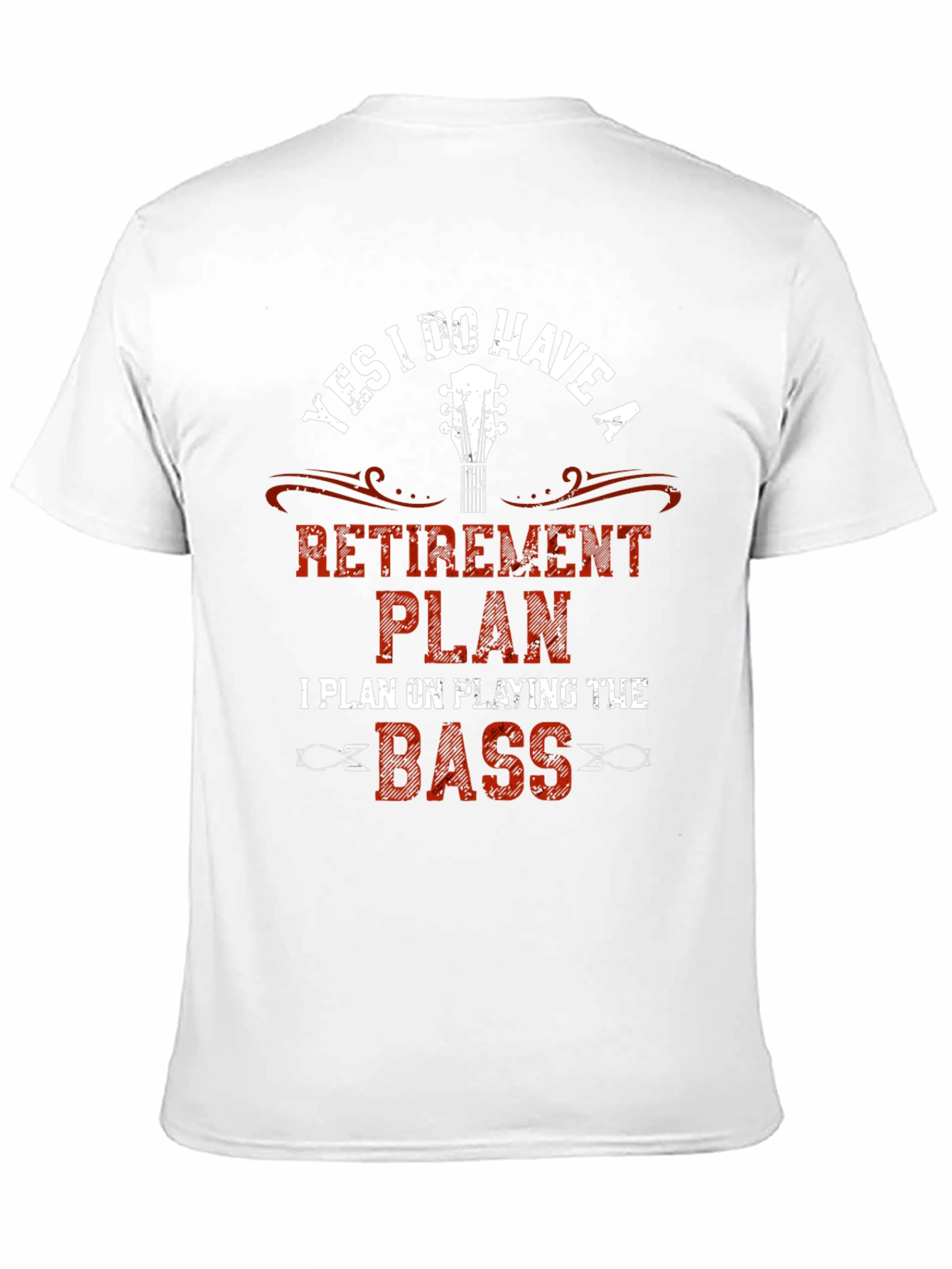 Black Retirement Plan Bass Guitar Graphic T-Shirt view 11