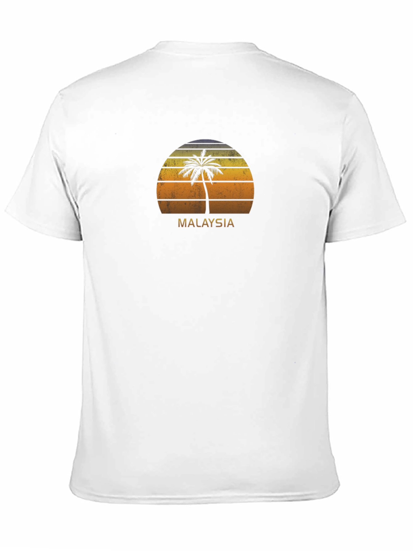 Black Malaysia Sunset Palm Tree Graphic T-Shirt view 11