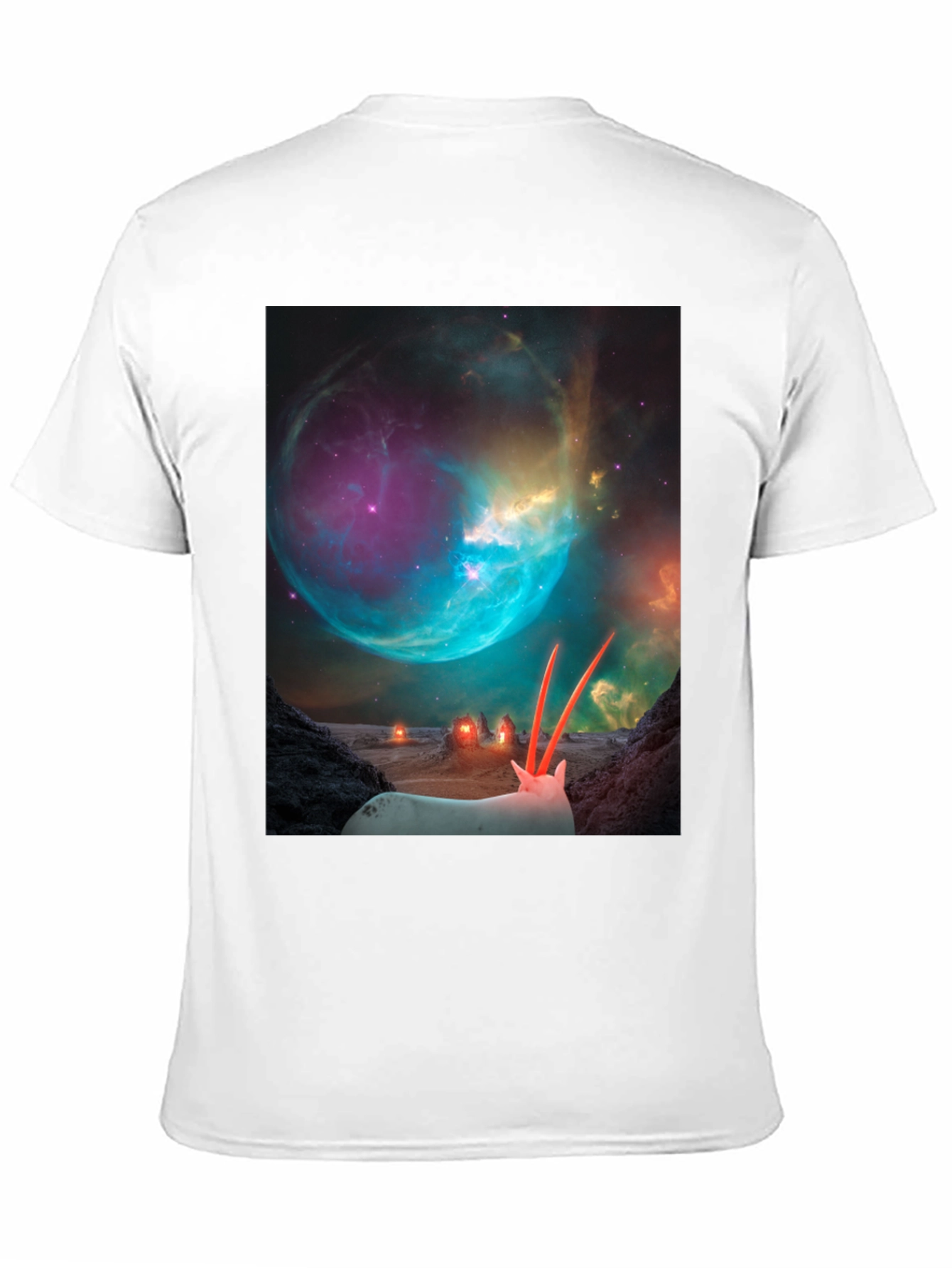 Black Sci-Fi Alien Landscape T-Shirt view 11