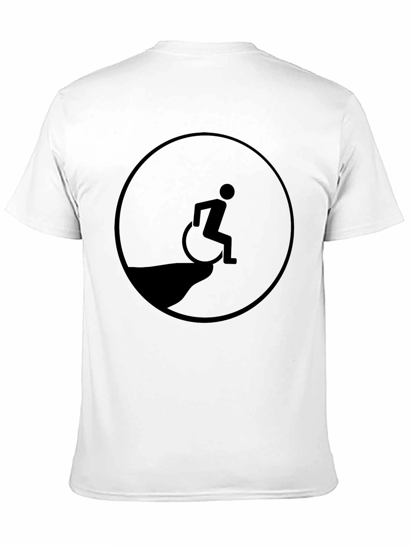 Black Edgy Humor T-Shirt - Wheelchair Cliff Design view 11