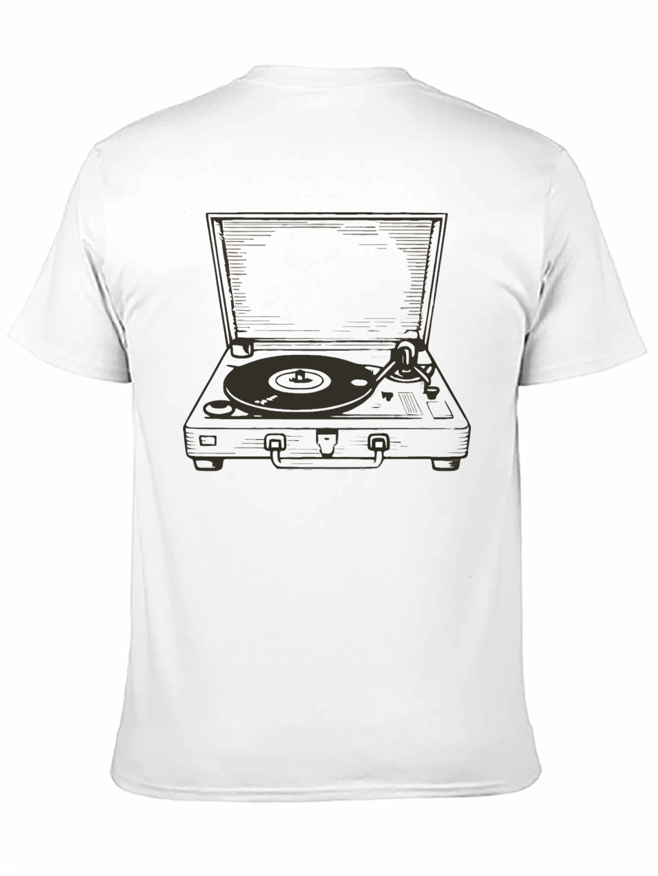 Black Vintage Record Player Graphic Tee - Black view 11