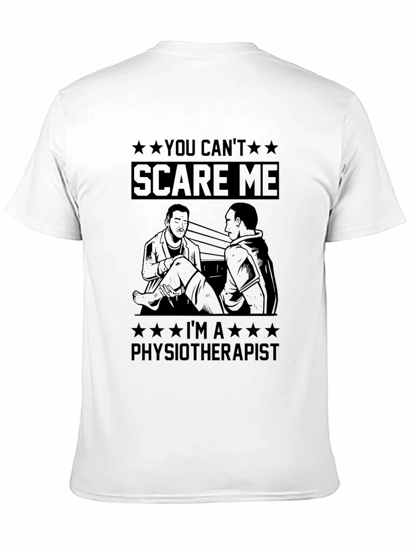 Black Physiotherapist T-Shirt - You Can't Scare Me view 11