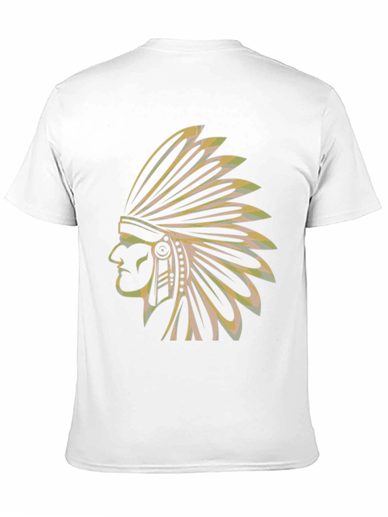 Black Men's Black T-Shirt with Native American Chief Graphic view 11