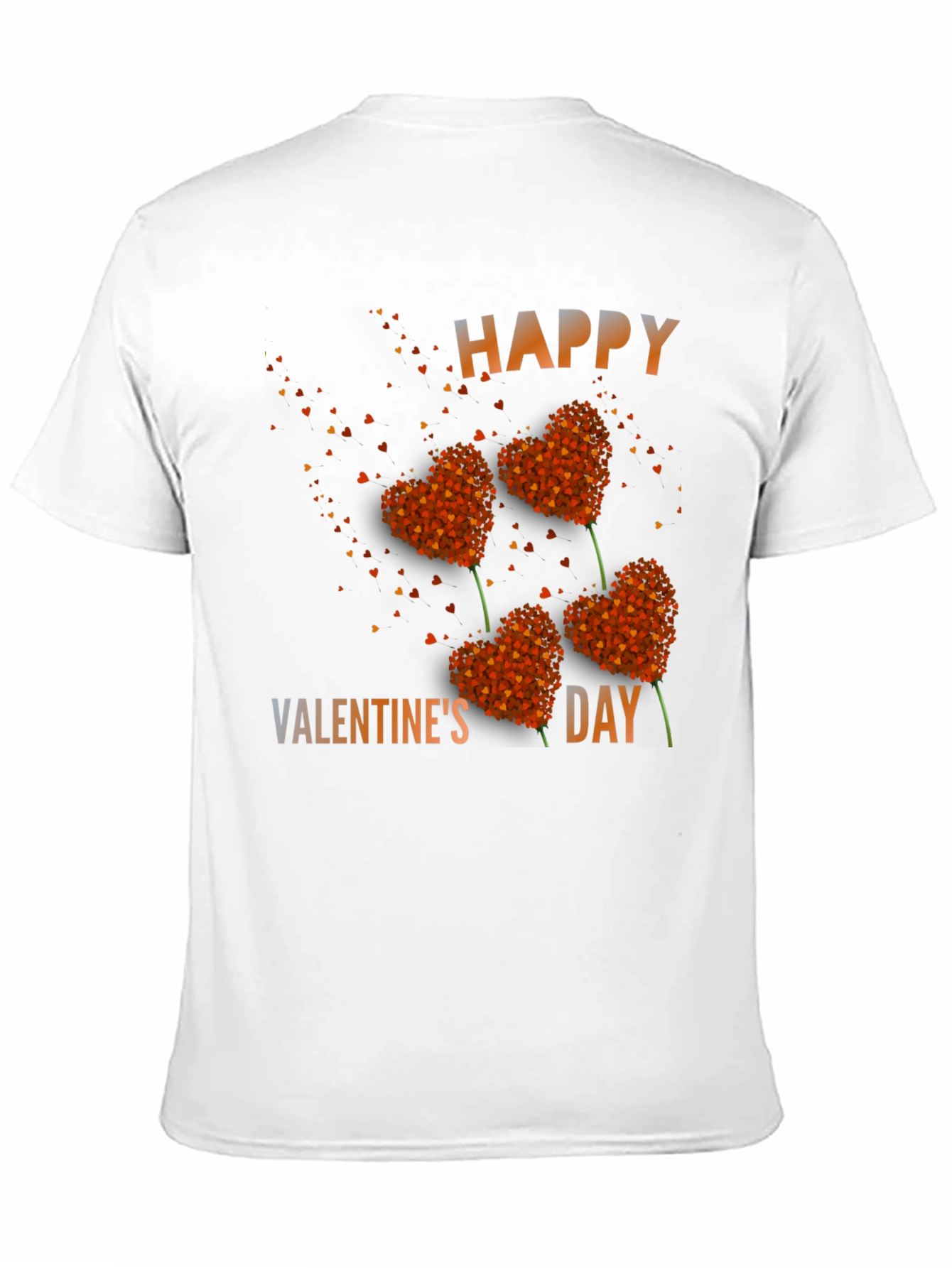 Black Happy Valentine's Day Heart Flower T-Shirt view 11