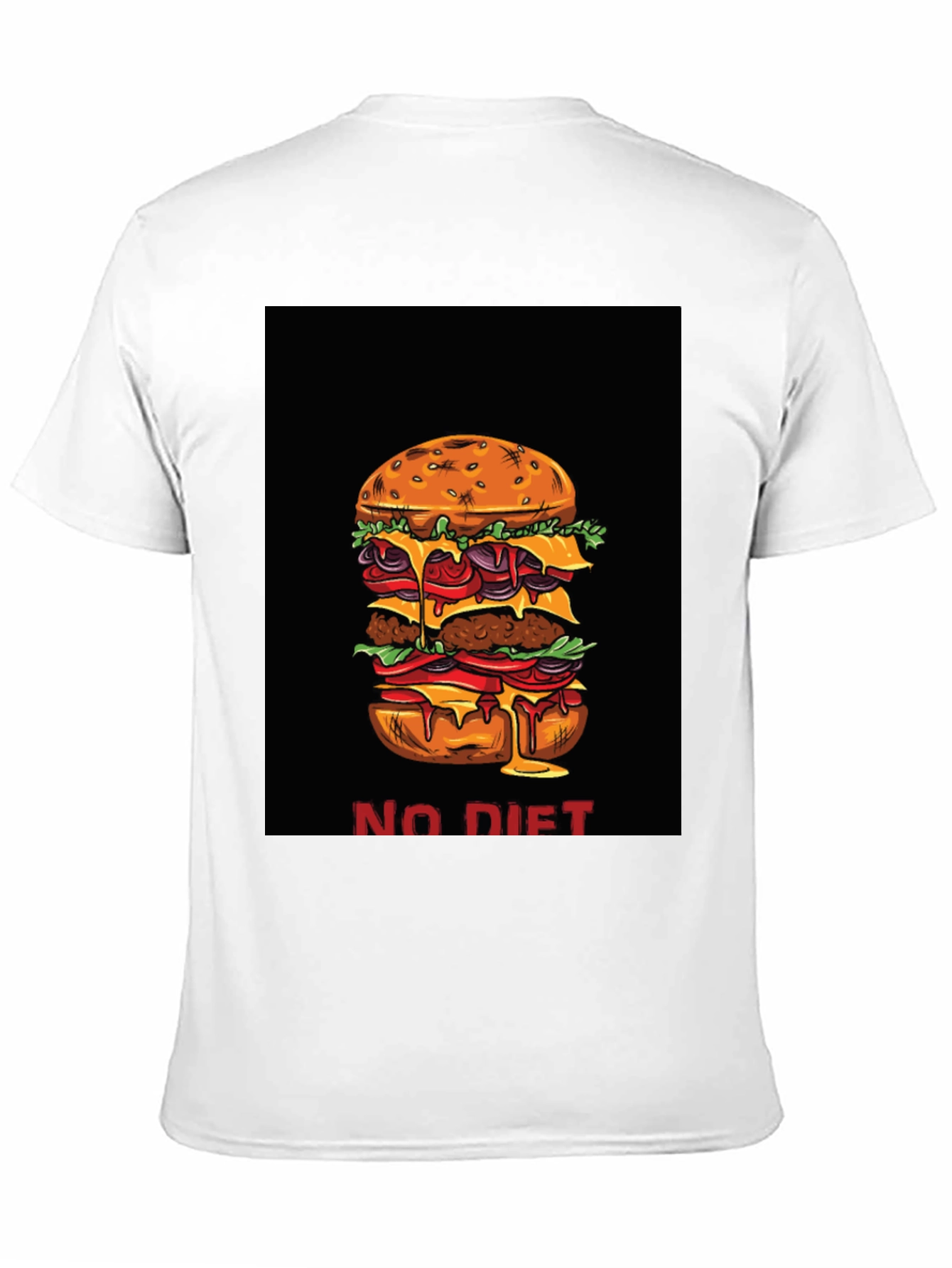 Black No Diet Burger Graphic Tee view 11