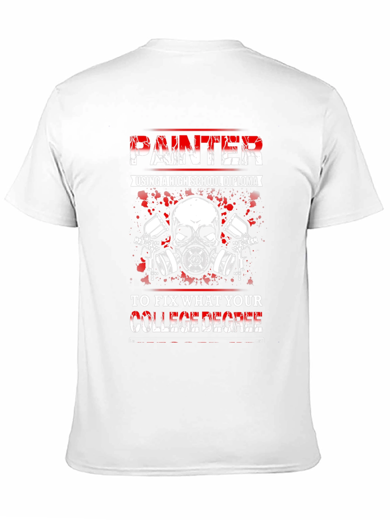 Black Painter High School Diploma Funny T-Shirt view 11