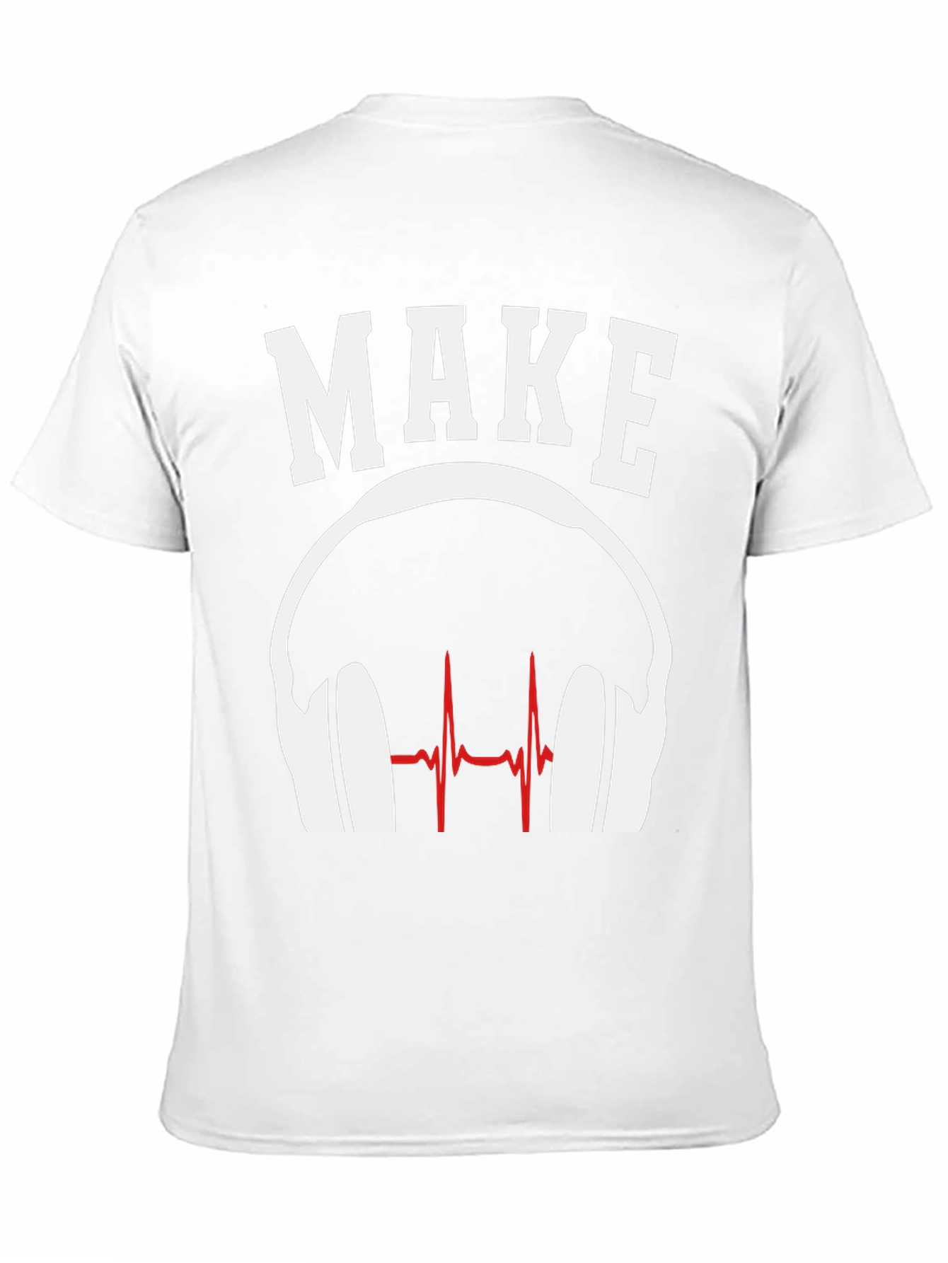 Black Make Music T-Shirt - DJ Headphones Heartbeat Design view 11