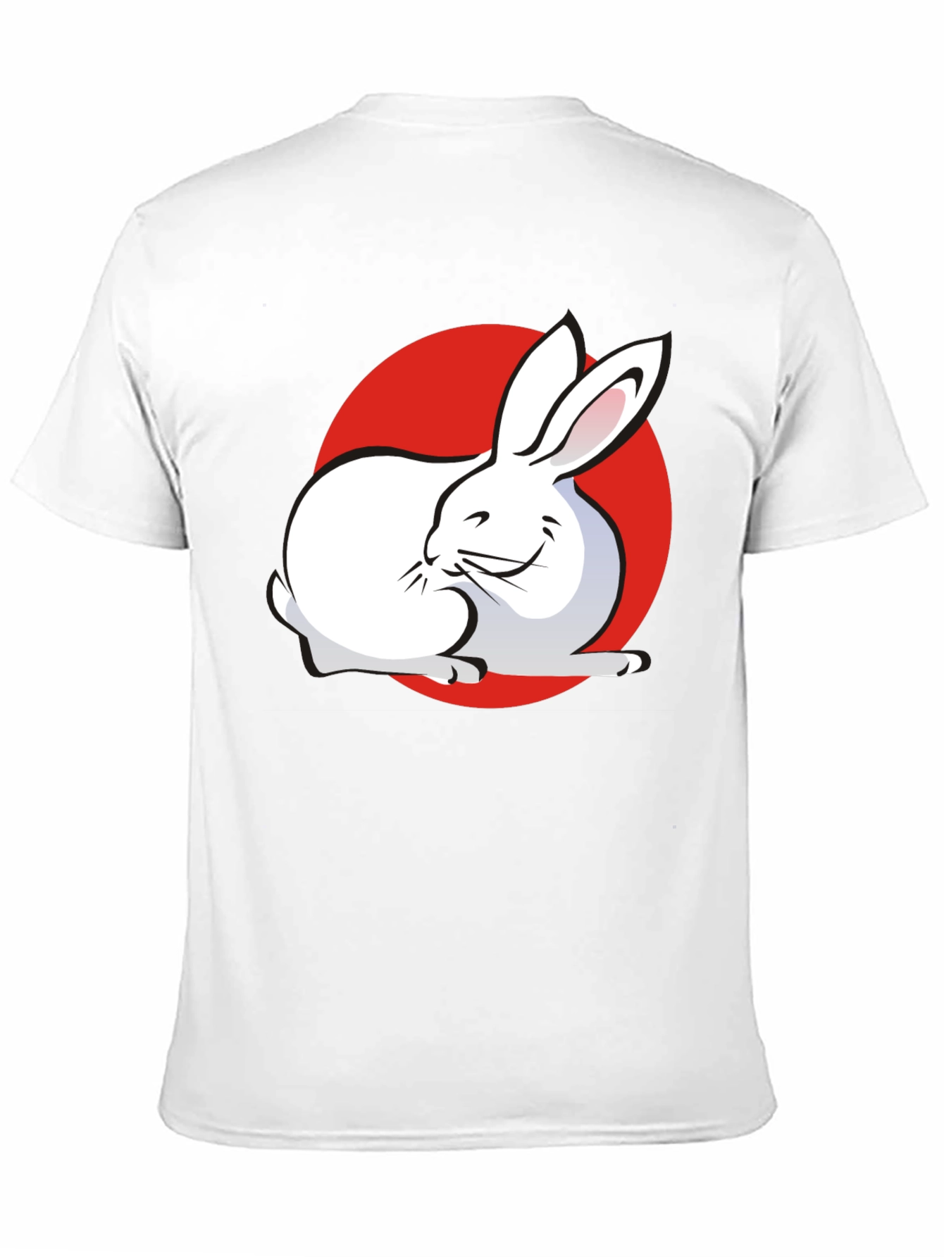 Black Rabbit & Red Circle Graphic Black T-Shirt view 11