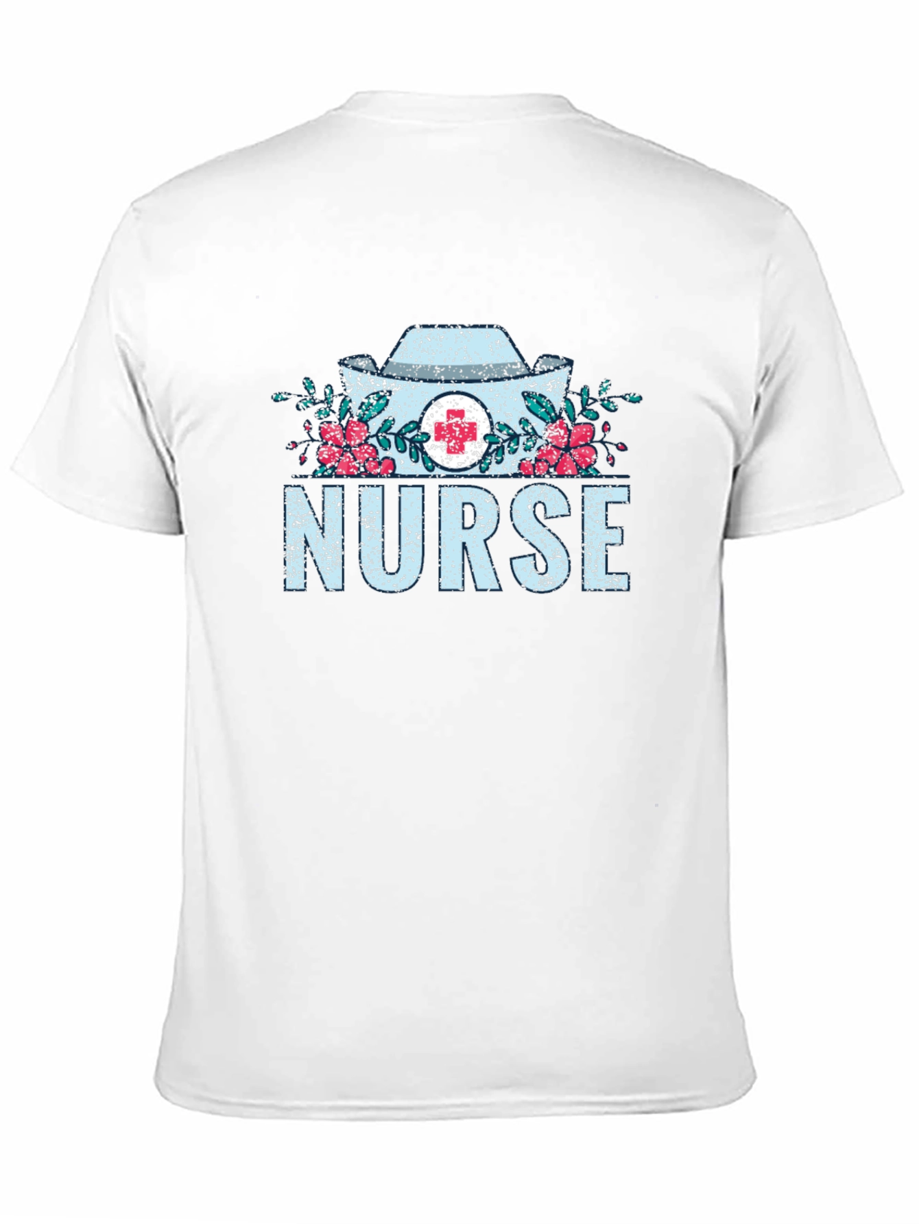 Black Nurse Floral Graphic T-Shirt - Medical Profession Apparel view 11