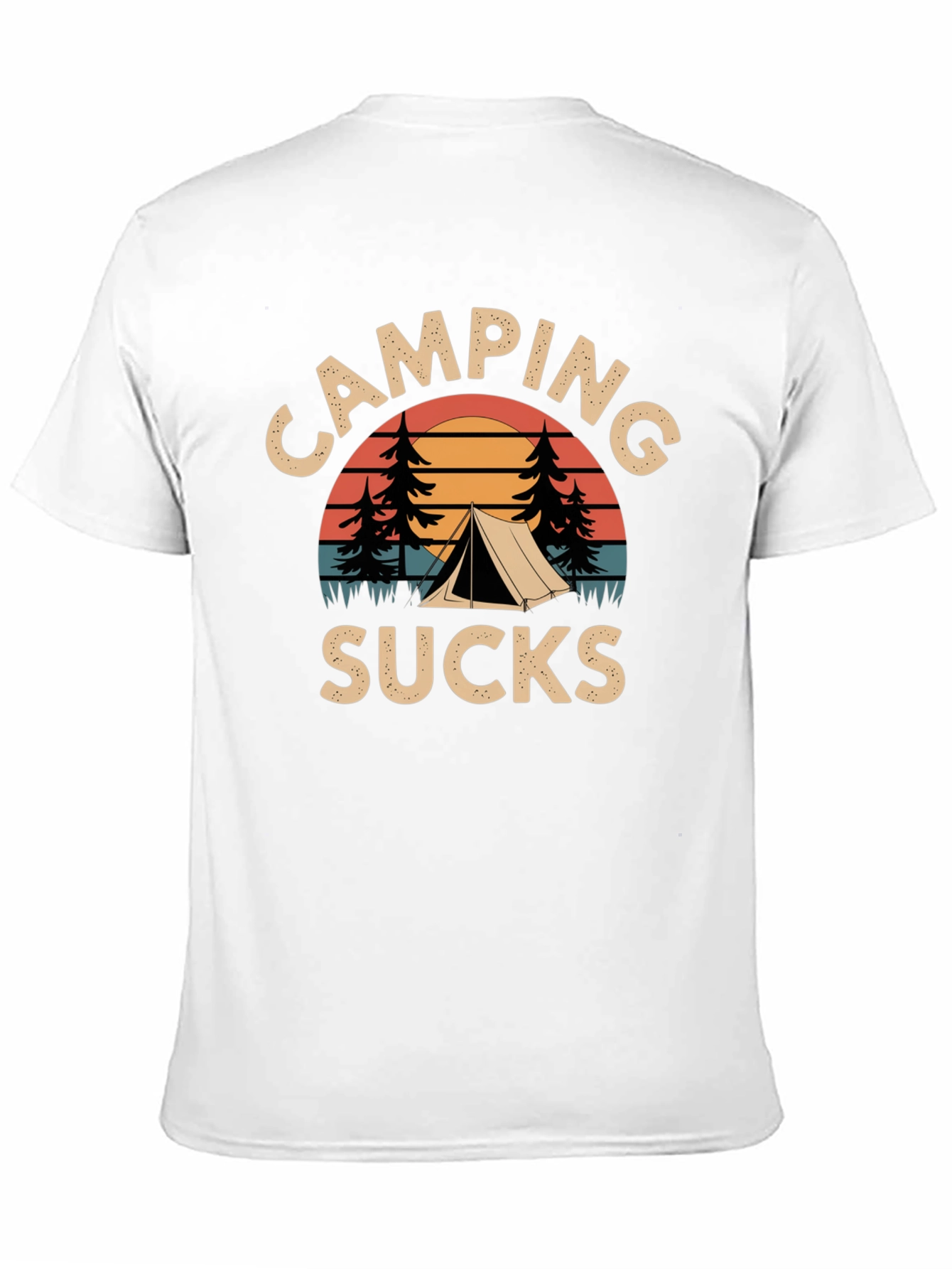 Black Camping Sucks Graphic Tee - Outdoor Humor Shirt view 11