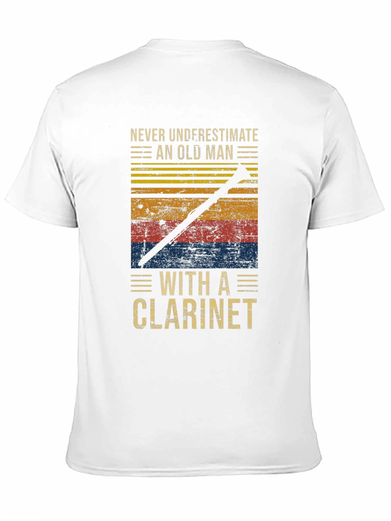 Black Never Underestimate Old Man with Clarinet T-Shirt view 11