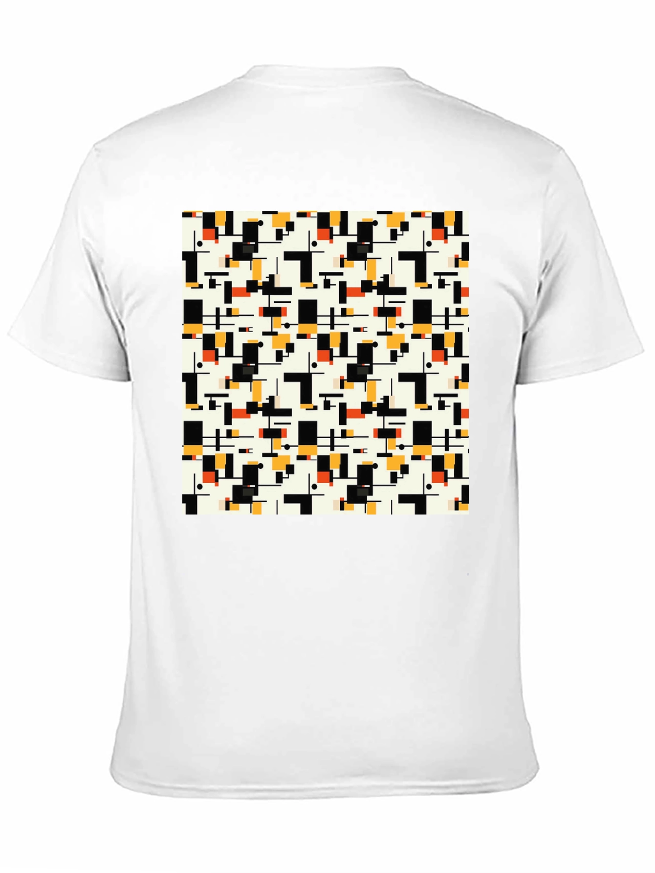 Black Geometric Pattern T-Shirt - Modern Abstract Design view 11