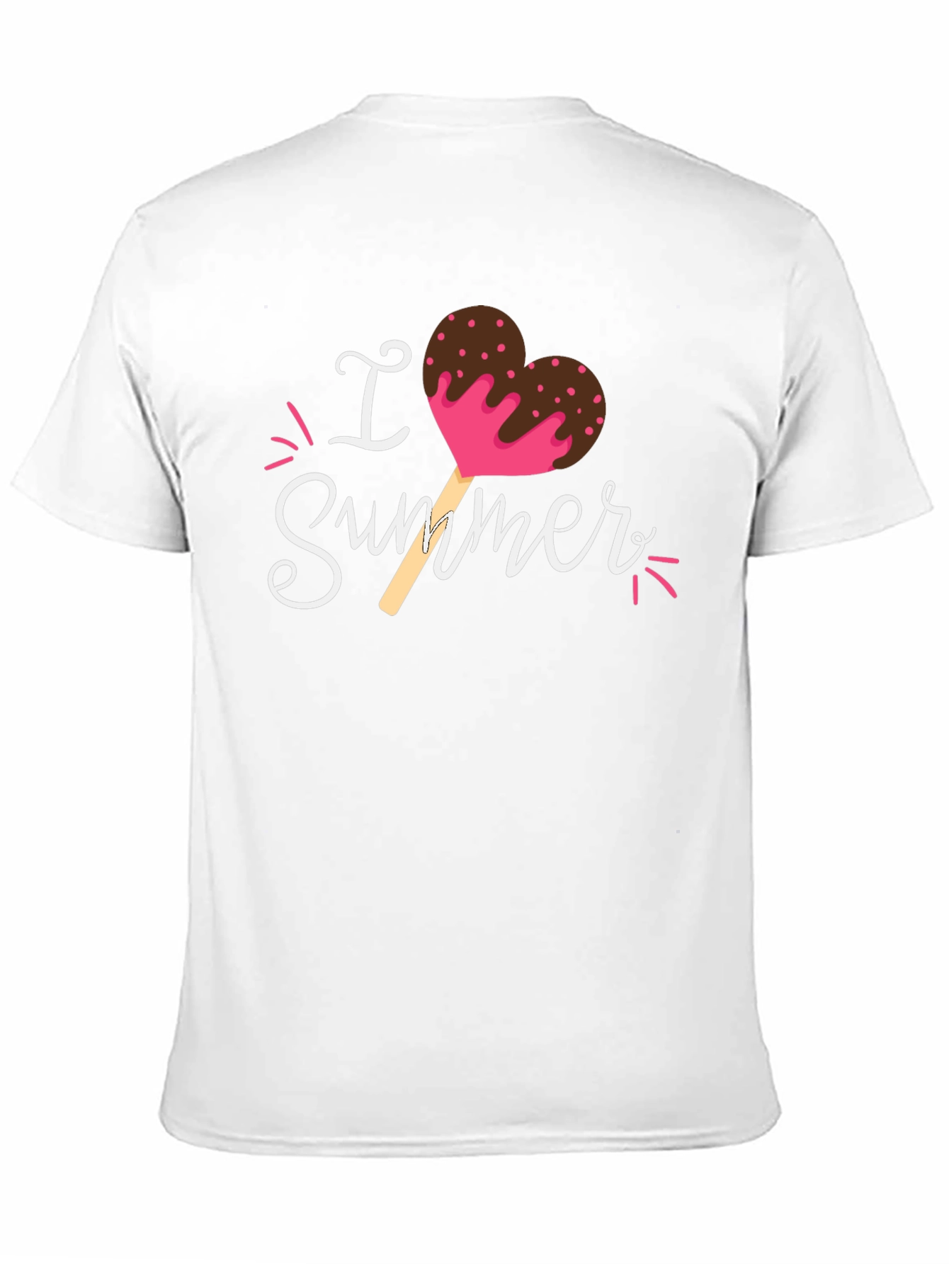 Black I Love Summer Heart Ice Cream Graphic T-Shirt view 11