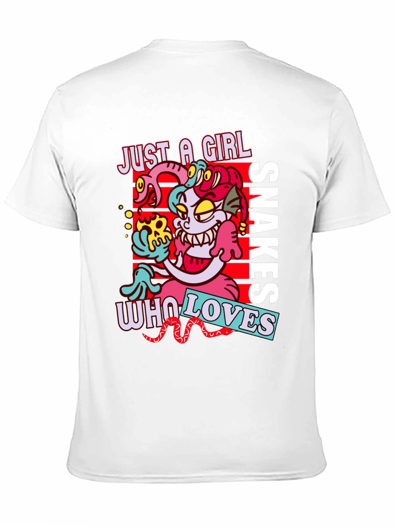 Black Just A Girl Who Loves Snakes Graphic T-Shirt view 11