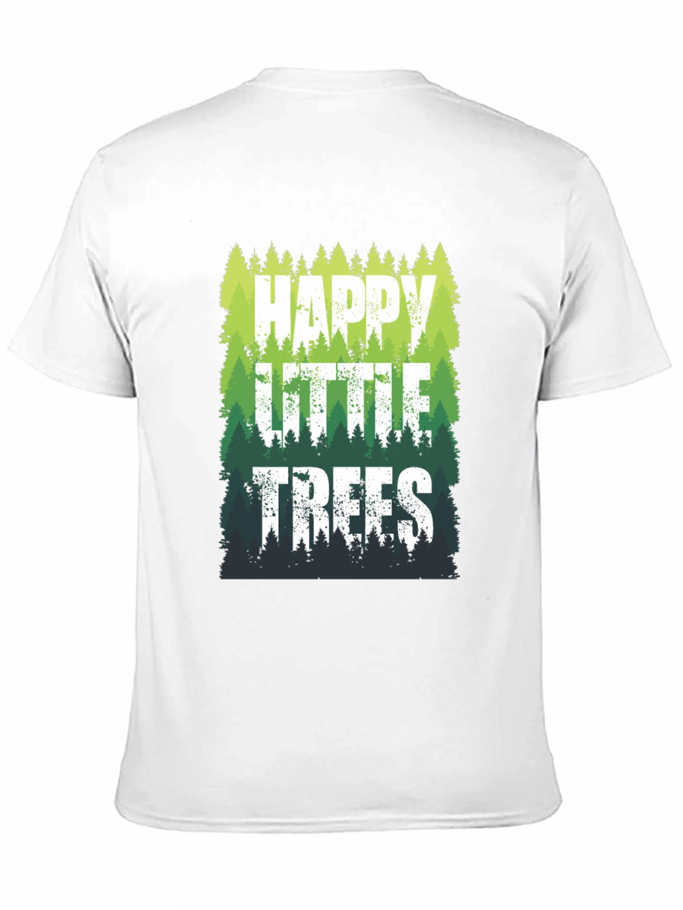 Black Happy Little Trees Graphic T-Shirt view 11