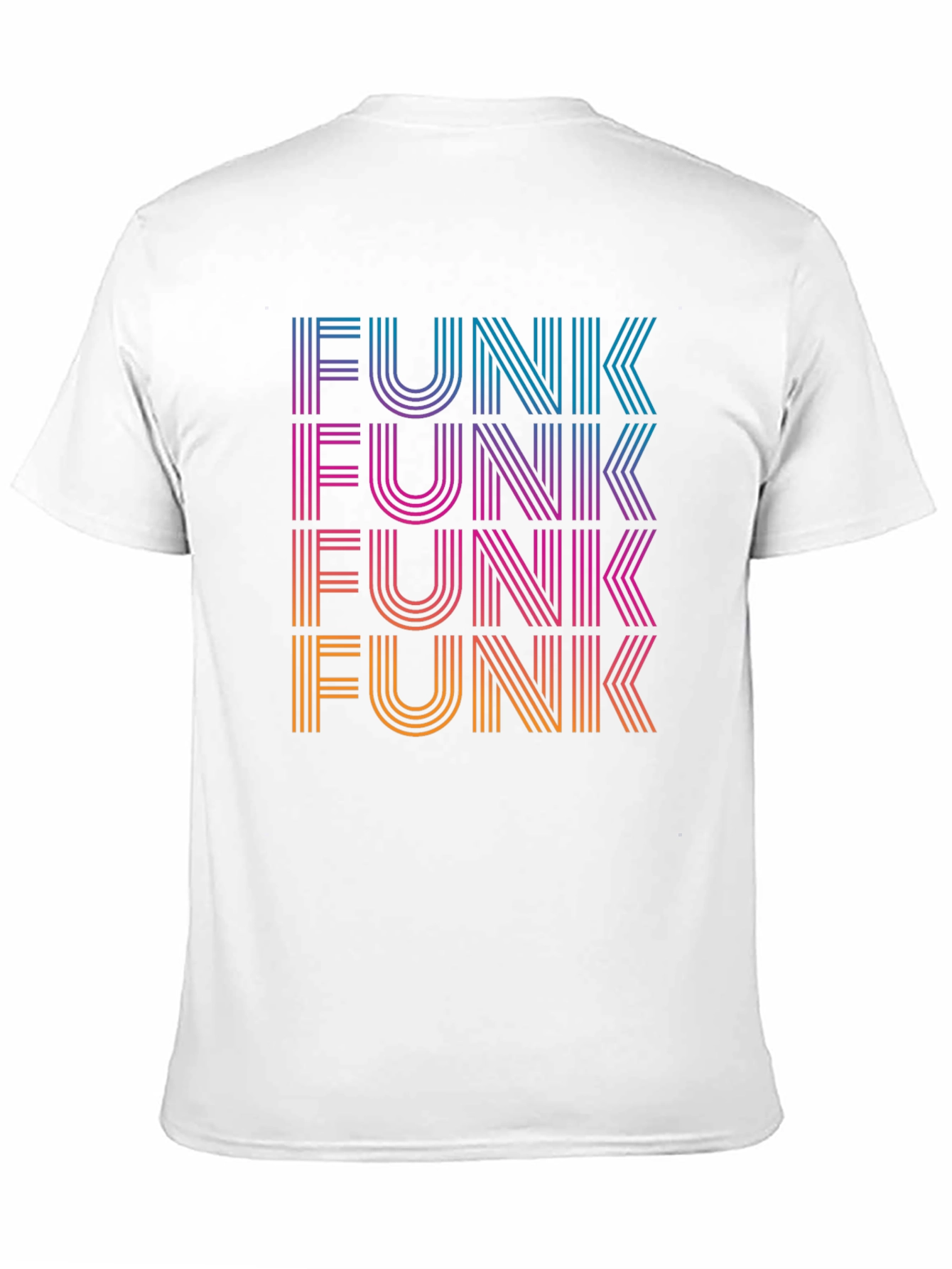 Black Retro Funk T-Shirt - Striped Text Design view 11
