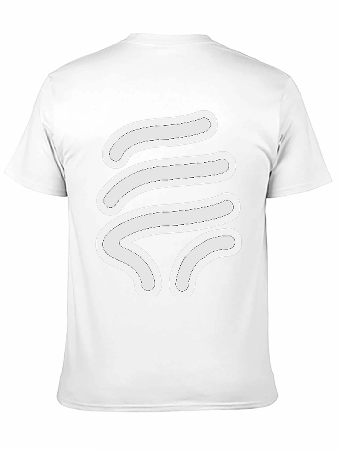 Black Abstract White Design Black Tee Shirt view 11