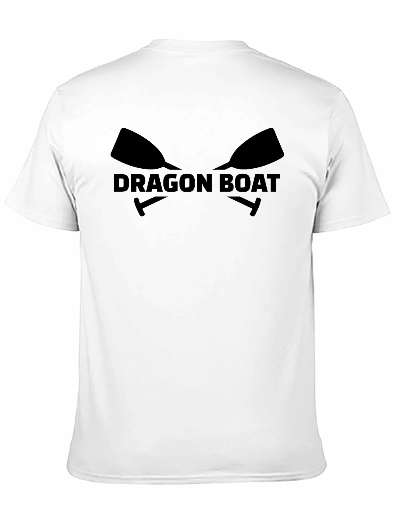 Black Dragon Boat T-Shirt - Paddles & Text Design view 11