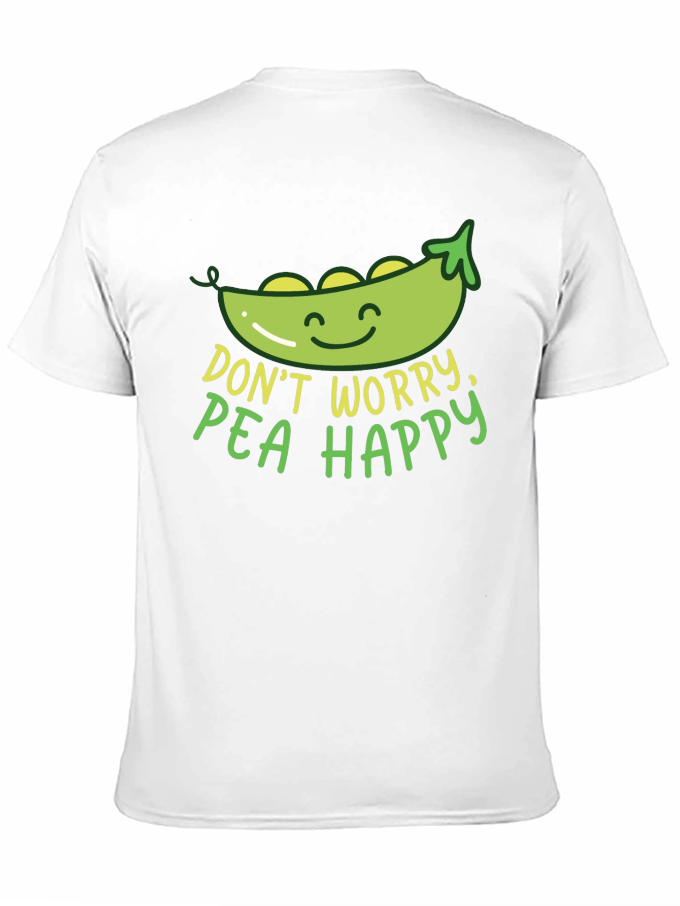 Black Don't Worry Pea Happy Graphic T-Shirt view 11