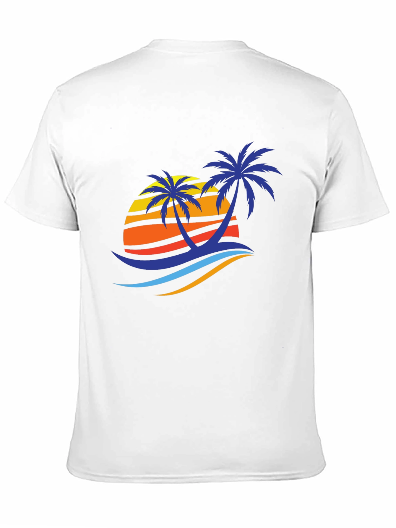 Black Tropical Palm Sunset Graphic Tee - Black Cotton Blend view 11