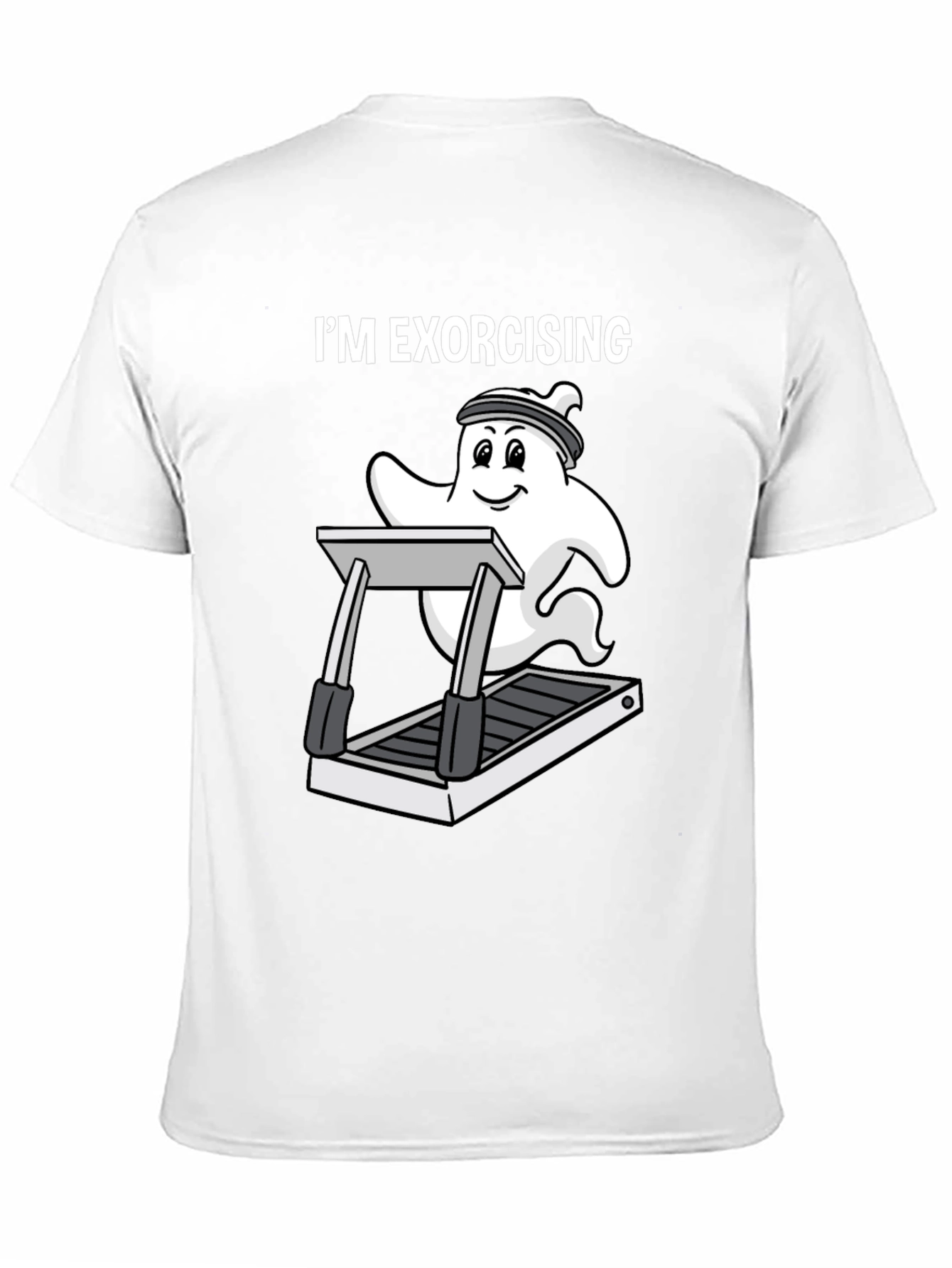 Black Funny Ghost Exorcising T-Shirt view 11